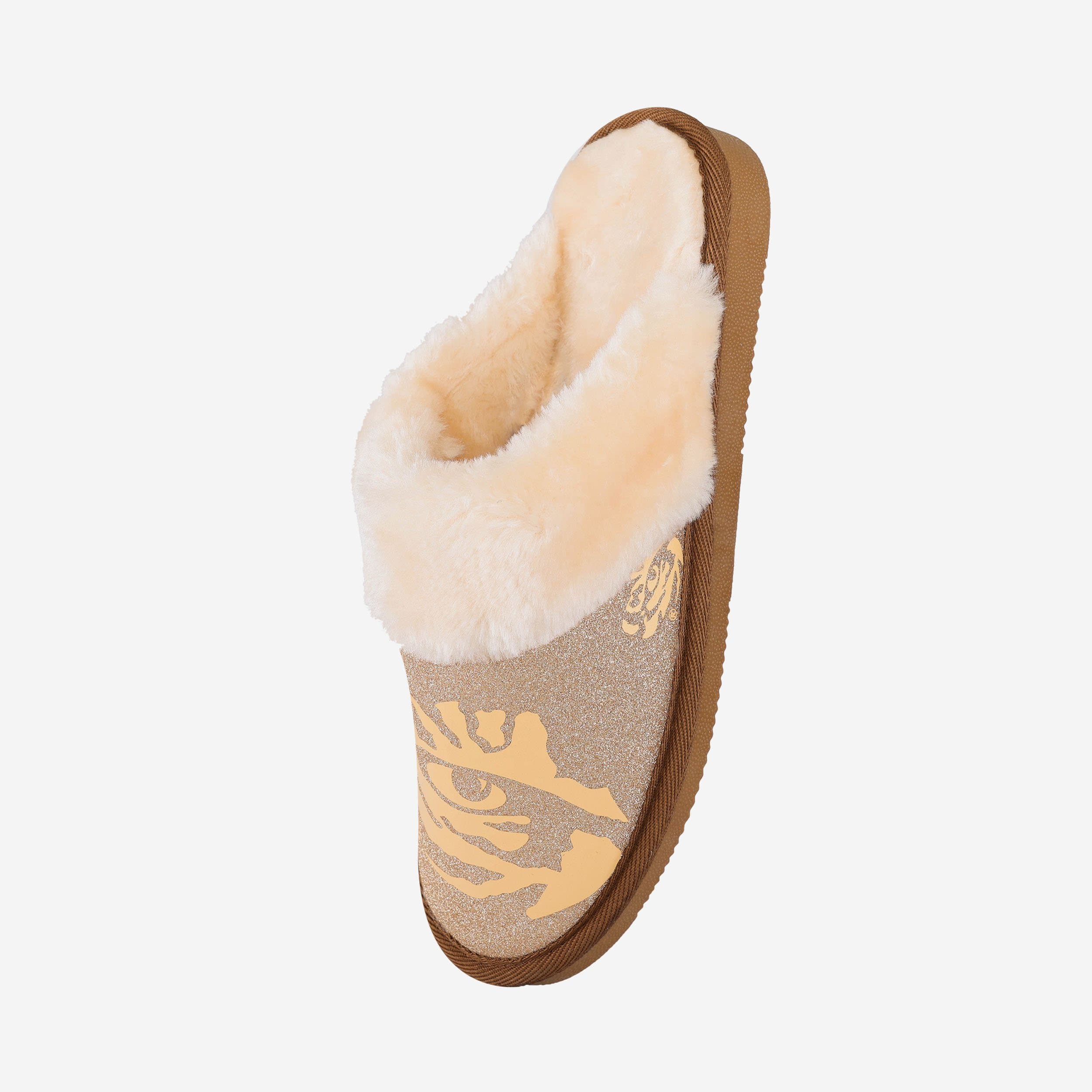 LSU Tigers Women's Sparkling Open-Back Fur Moccasin Slippers - Show Your Team Spirit!
