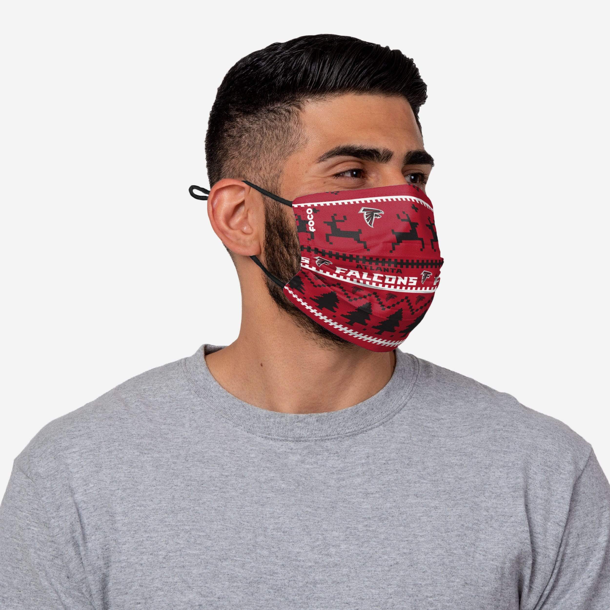 Atlanta Falcons Wordmark Holiday Adjustable Face Cover - Show Your Team Spirit!