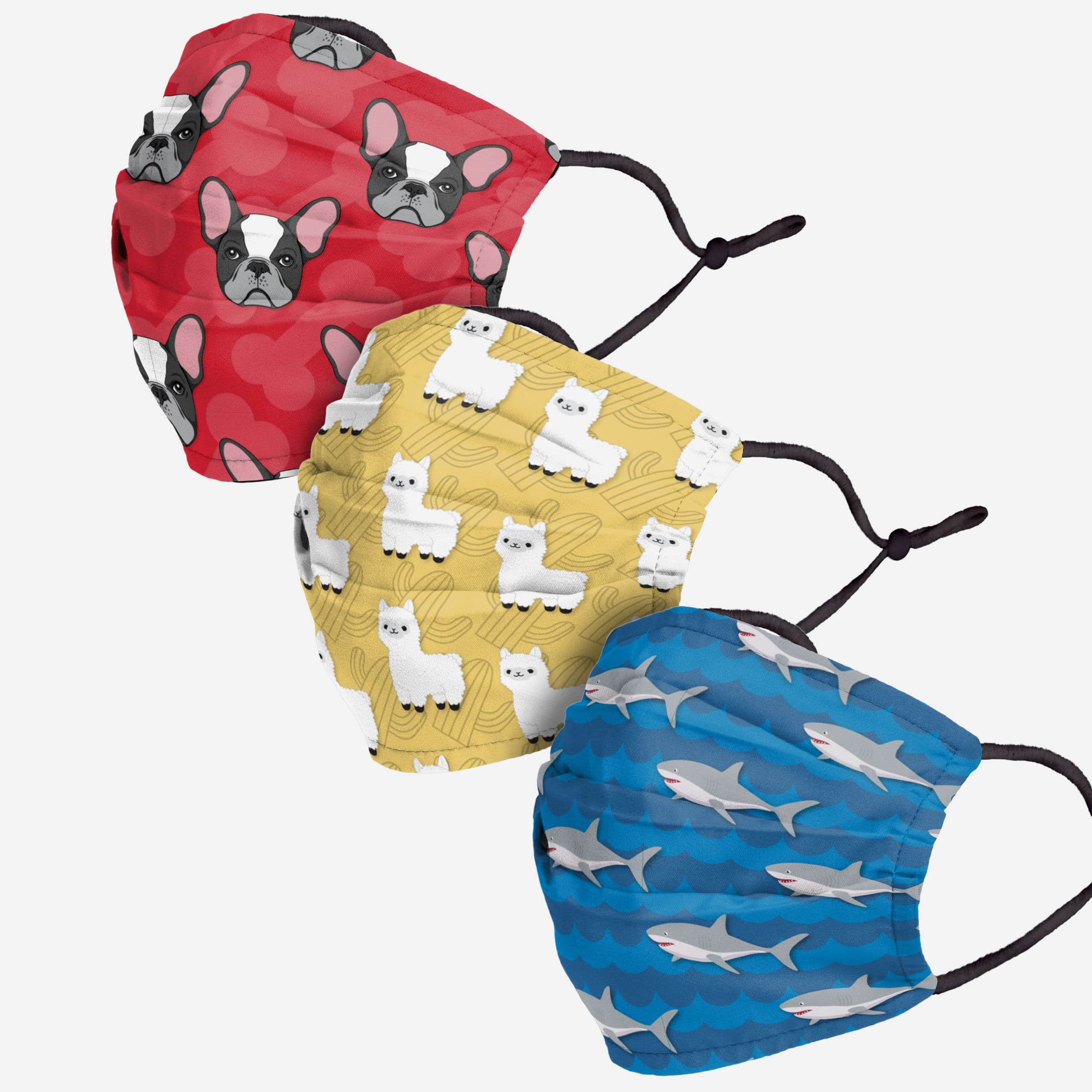 Stylish Repeat Animal Adjustable 3-Pack Face Covers