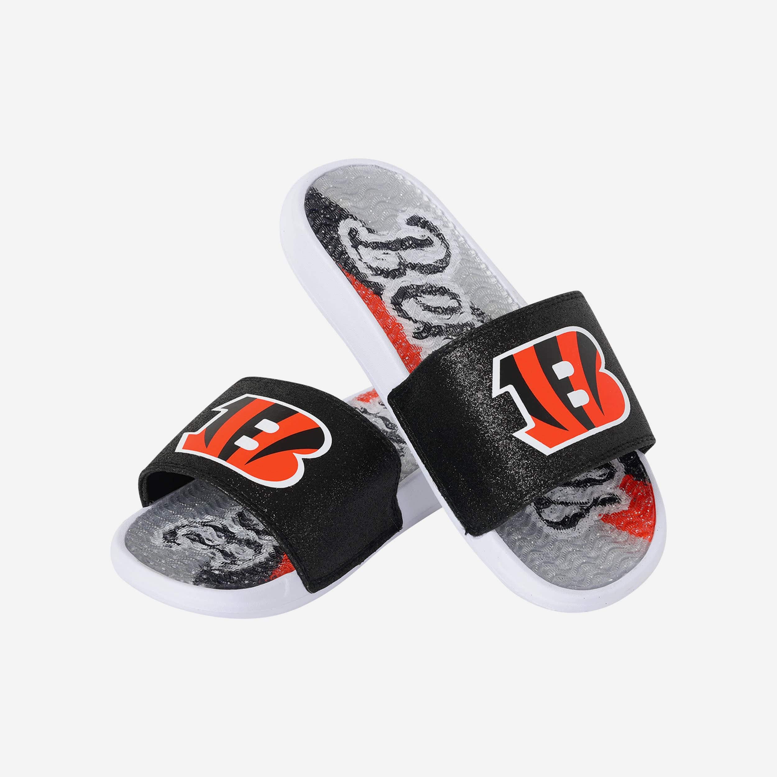 Sparkling Cincinnati Bengals Women's Gel Slides - Shine with Team Spirit!