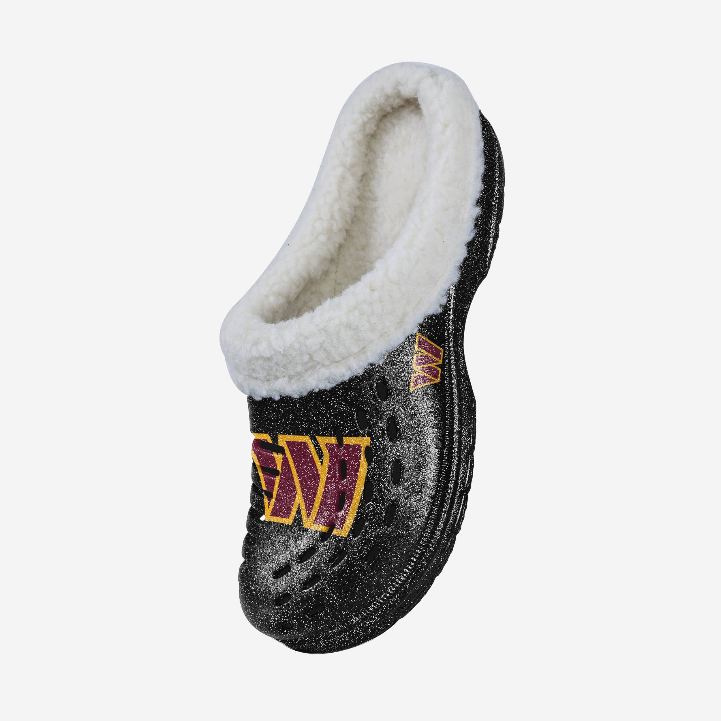 Washington Commanders Women's Sparkling Sherpa-Lined Glitter Clogs