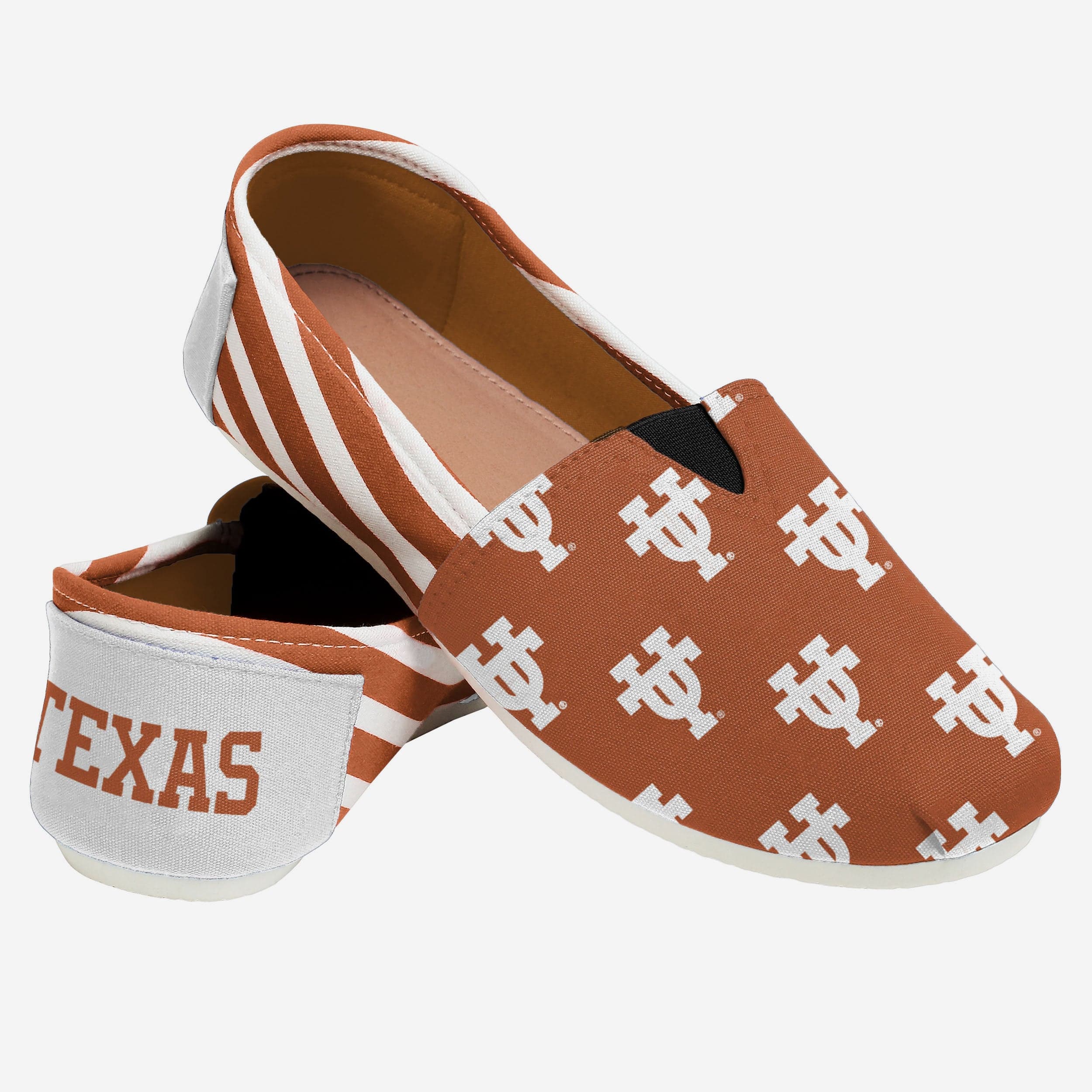 Stylish Texas Longhorns Women's Stripe Canvas Shoes