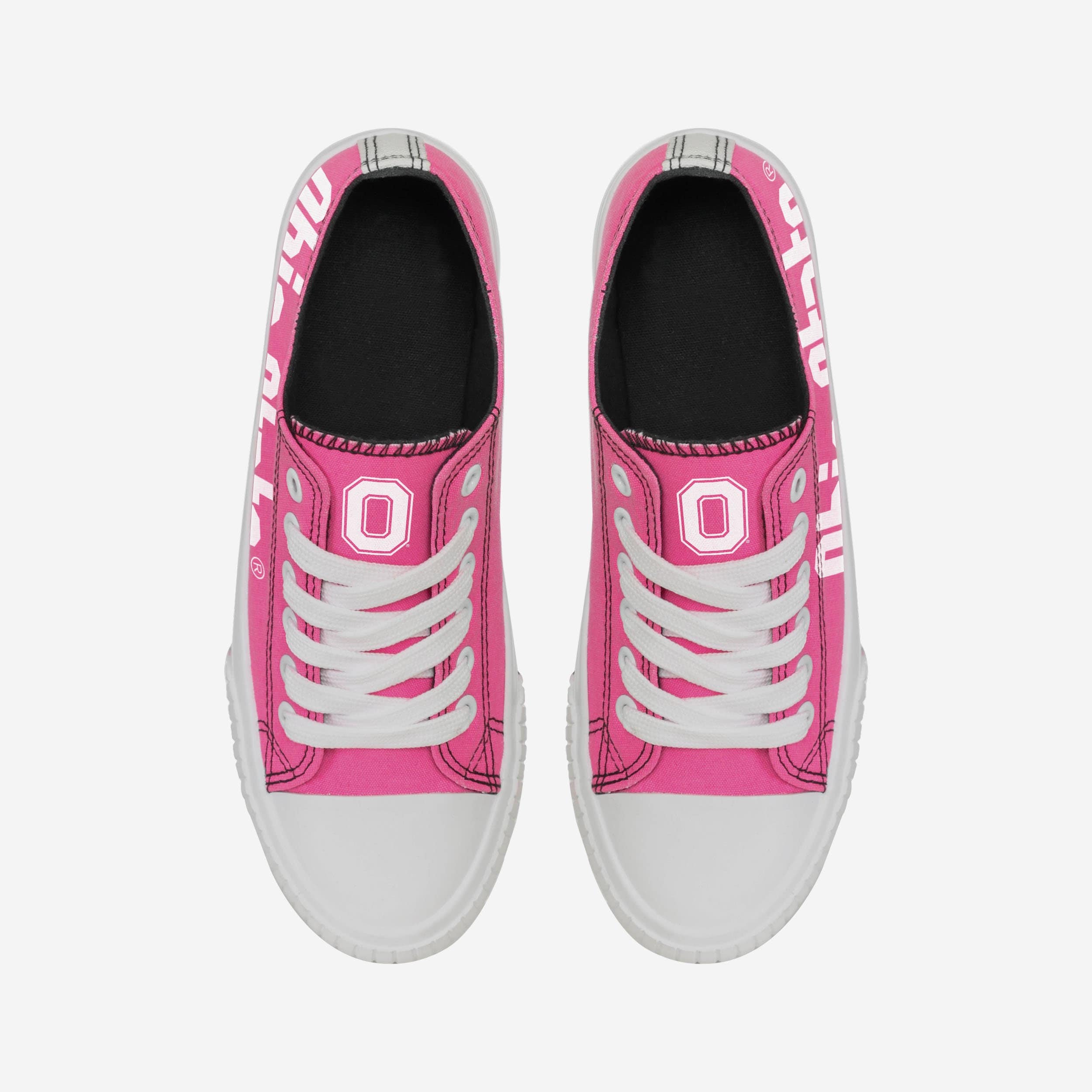 Stylish Ohio State Buckeyes Women's Neon Pink Low Top Canvas Shoes