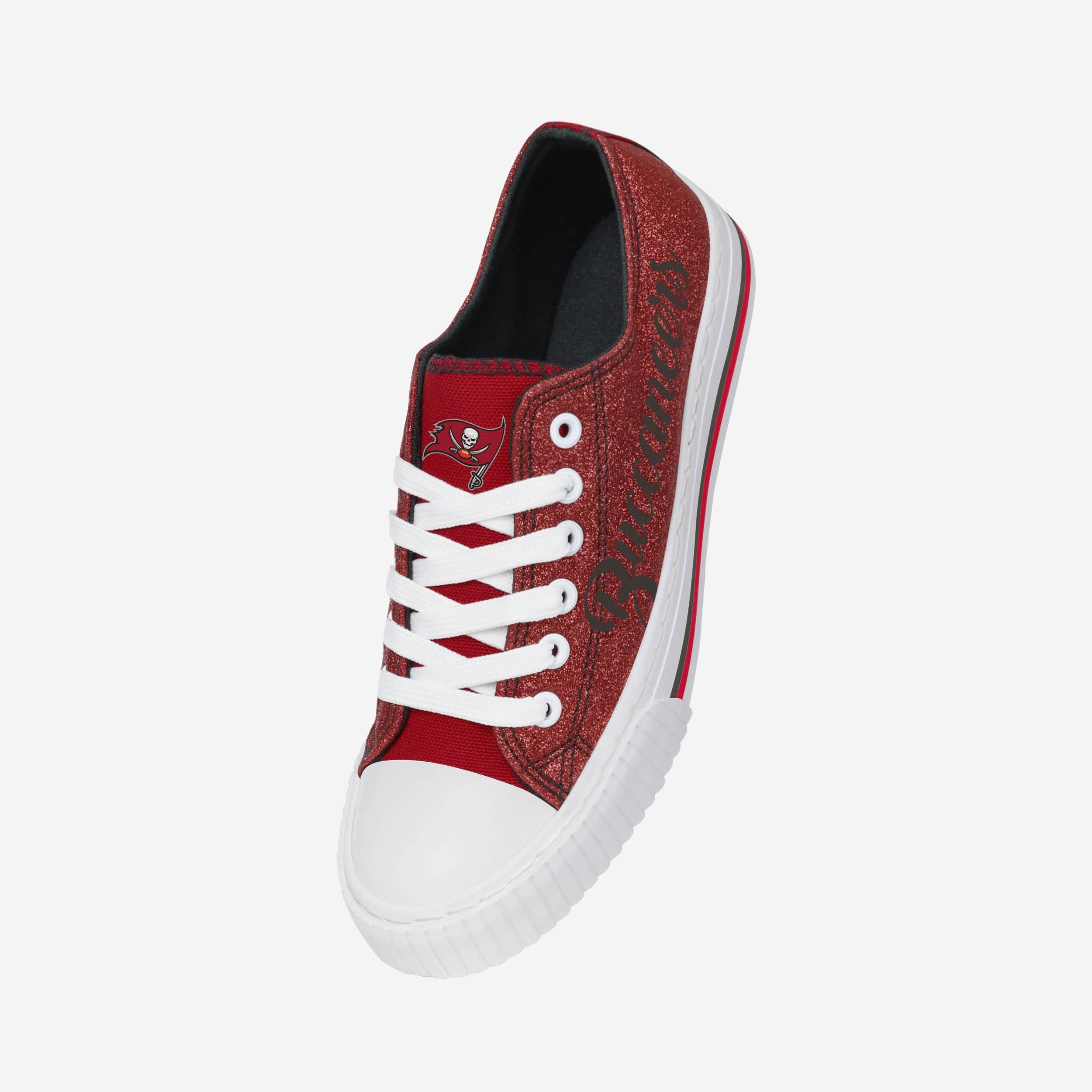 Sparkling Tampa Bay Buccaneers Women's Low-Top Canvas Glitter Shoes