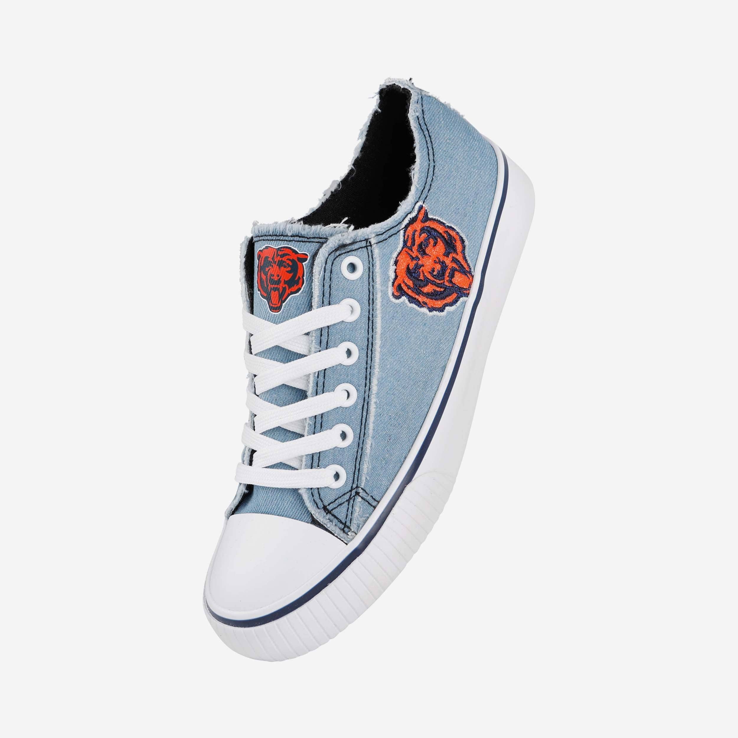 Sparkling Chicago Bears Women's Denim Low-Top Canvas Shoes