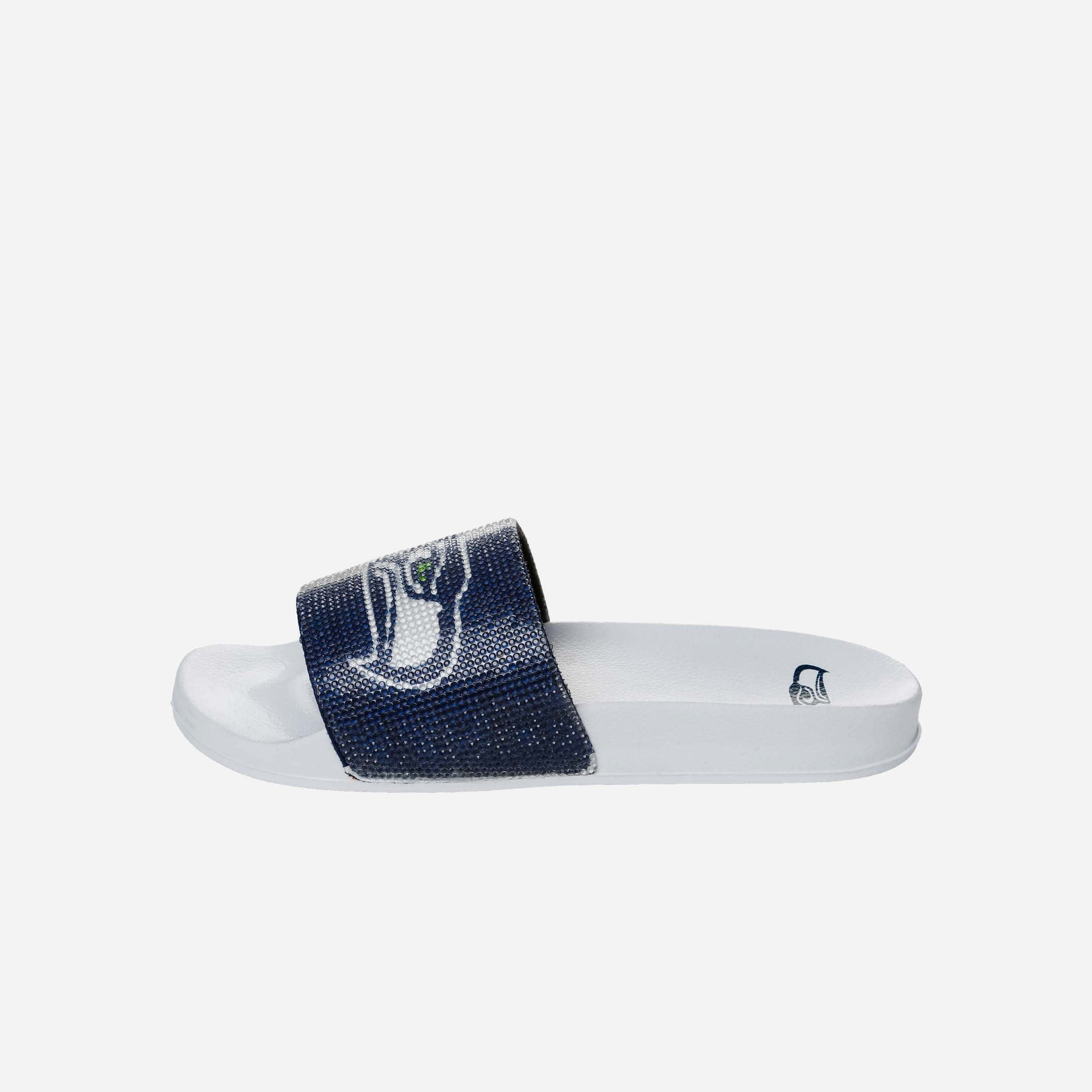 Glamorous Seattle Seahawks Women's Big Logo Shimmer Slides