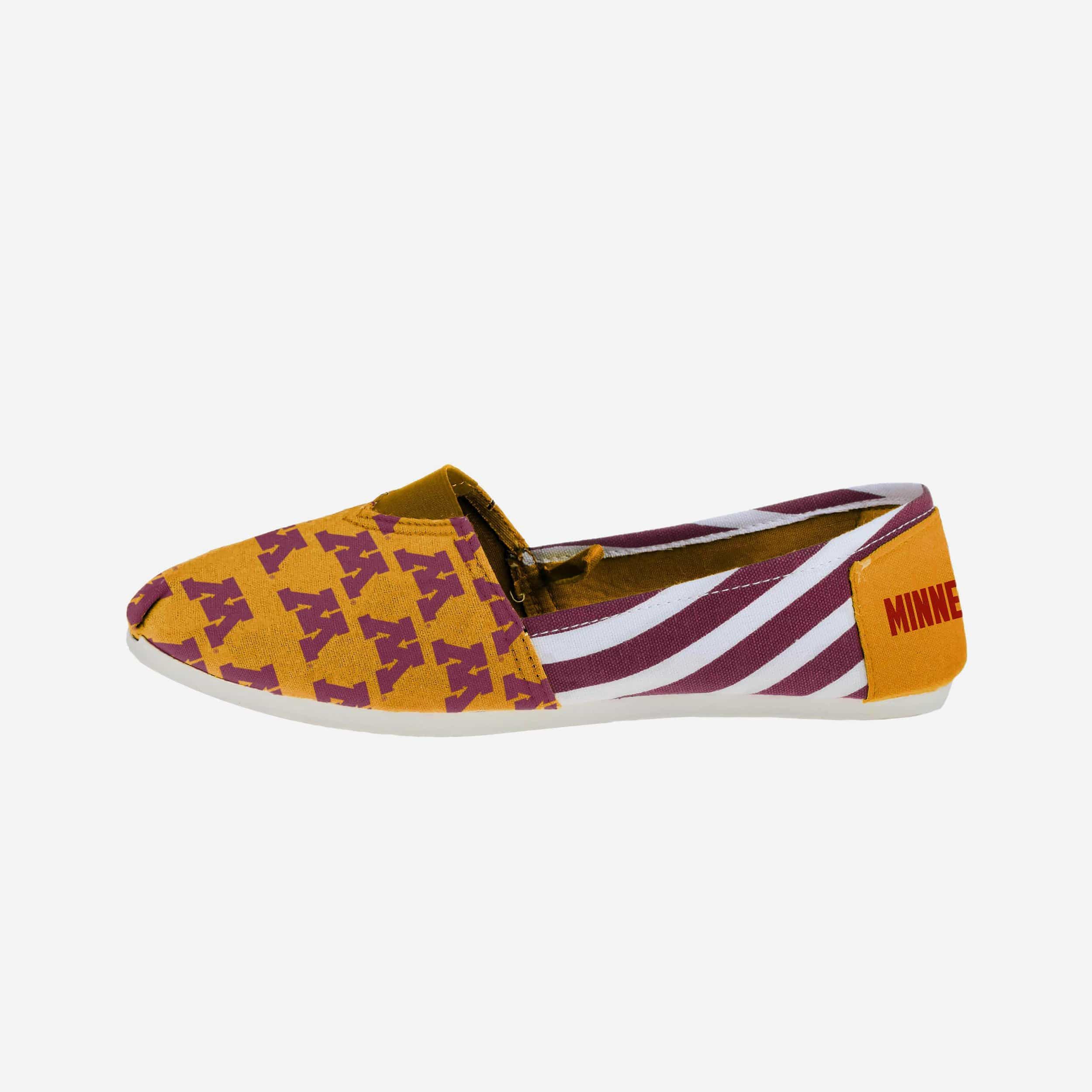 Stylish Minnesota Golden Gophers Women's Striped Canvas Shoes