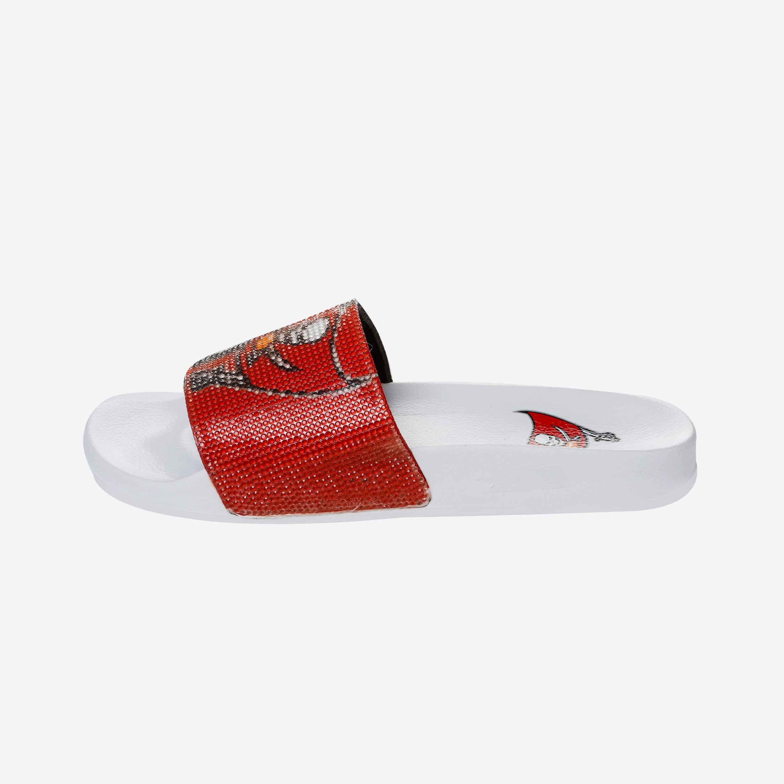 Glamorous Tampa Bay Buccaneers Women's Big Logo Shimmer Slides