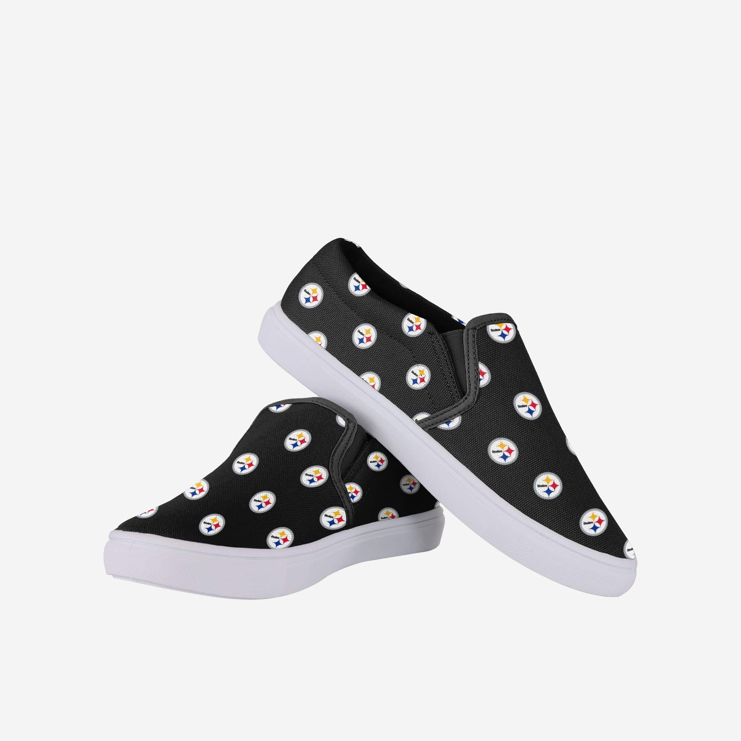Stylish Pittsburgh Steelers Women's Repeat Logo Slip-On Canvas Shoes