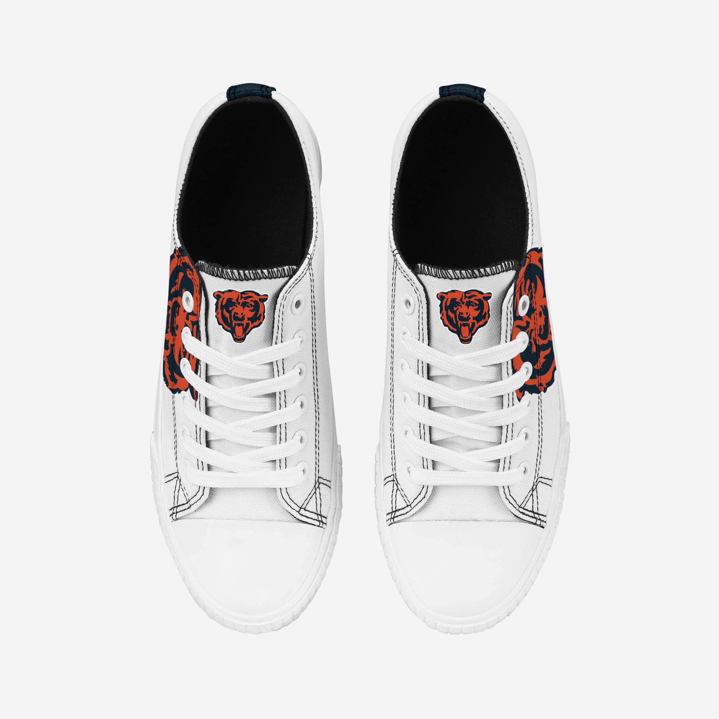 Chicago Bears Women's Stylish Big Logo Low Top White Canvas Shoes