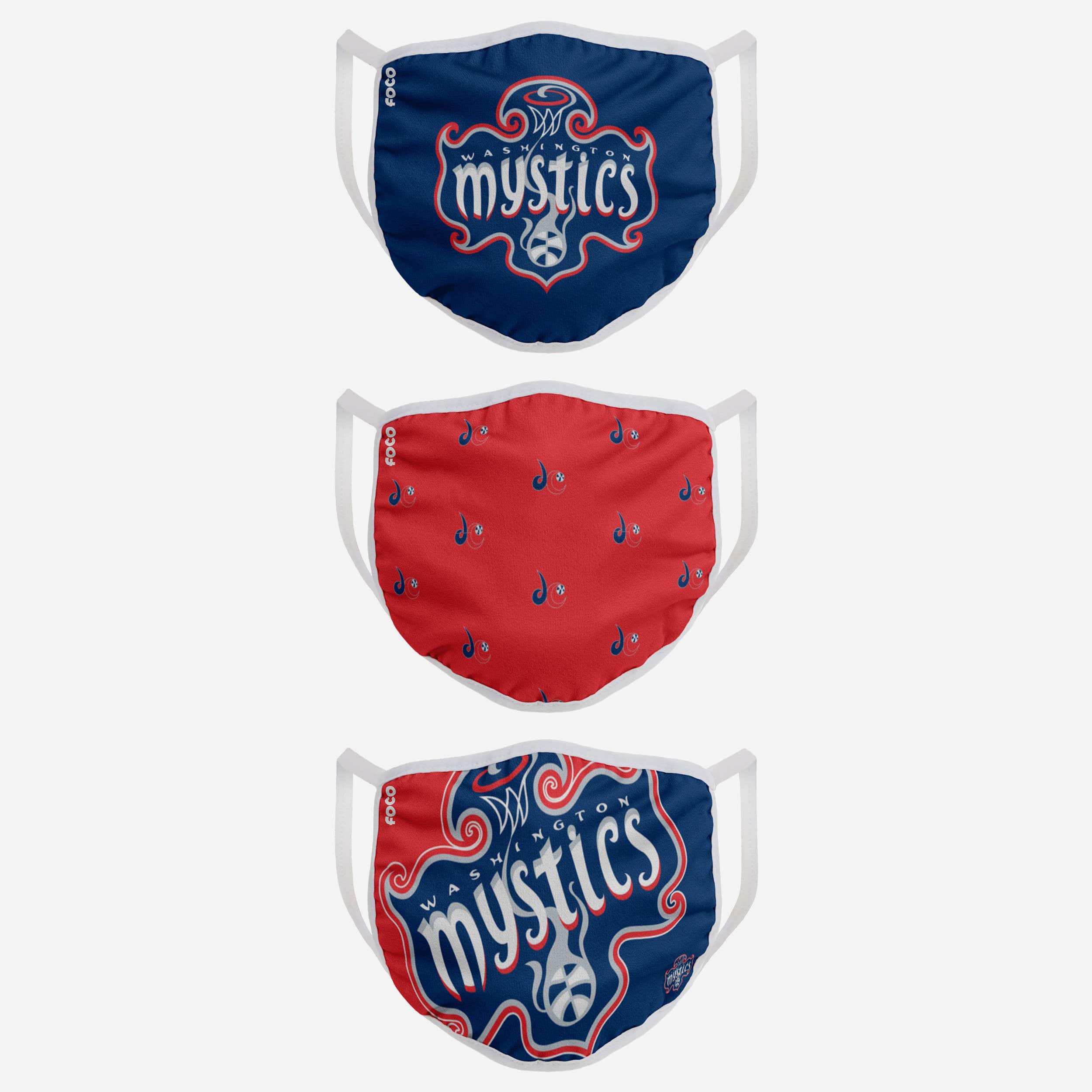 Washington Mystics 3-Pack Fashionable Face Covers - Show Your Team Spirit!