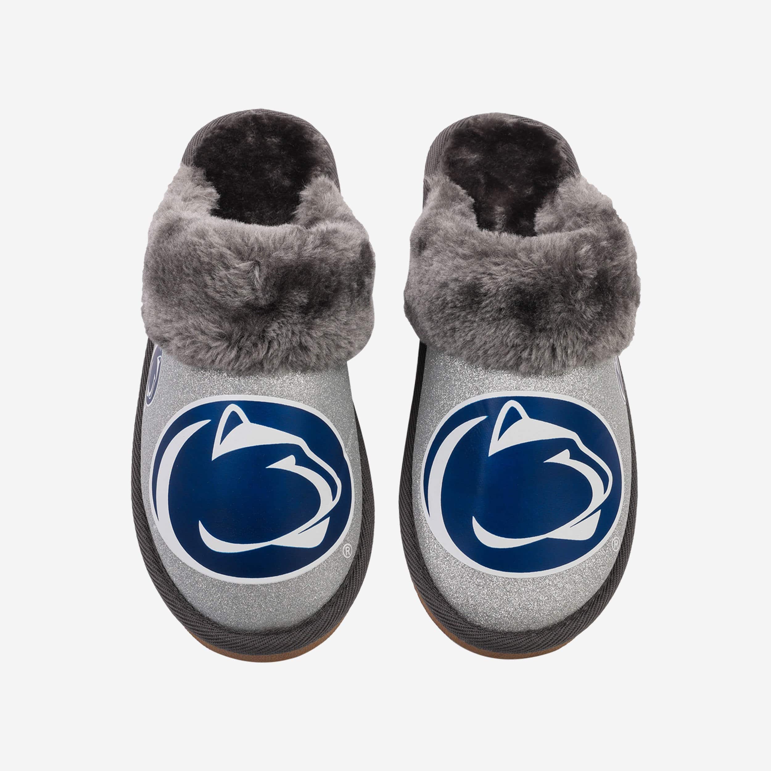Sparkling Penn State Nittany Lions Women's Open - Back Fur Moccasin Slippers