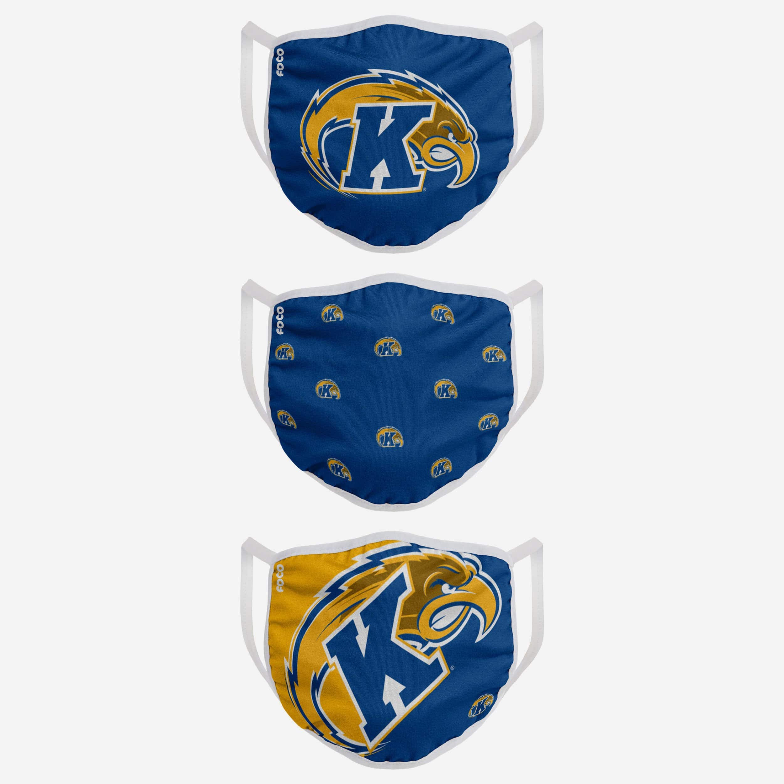 Kent State Golden Flashes 3-Pack Fashion Face Covers - Show Your Team Spirit!
