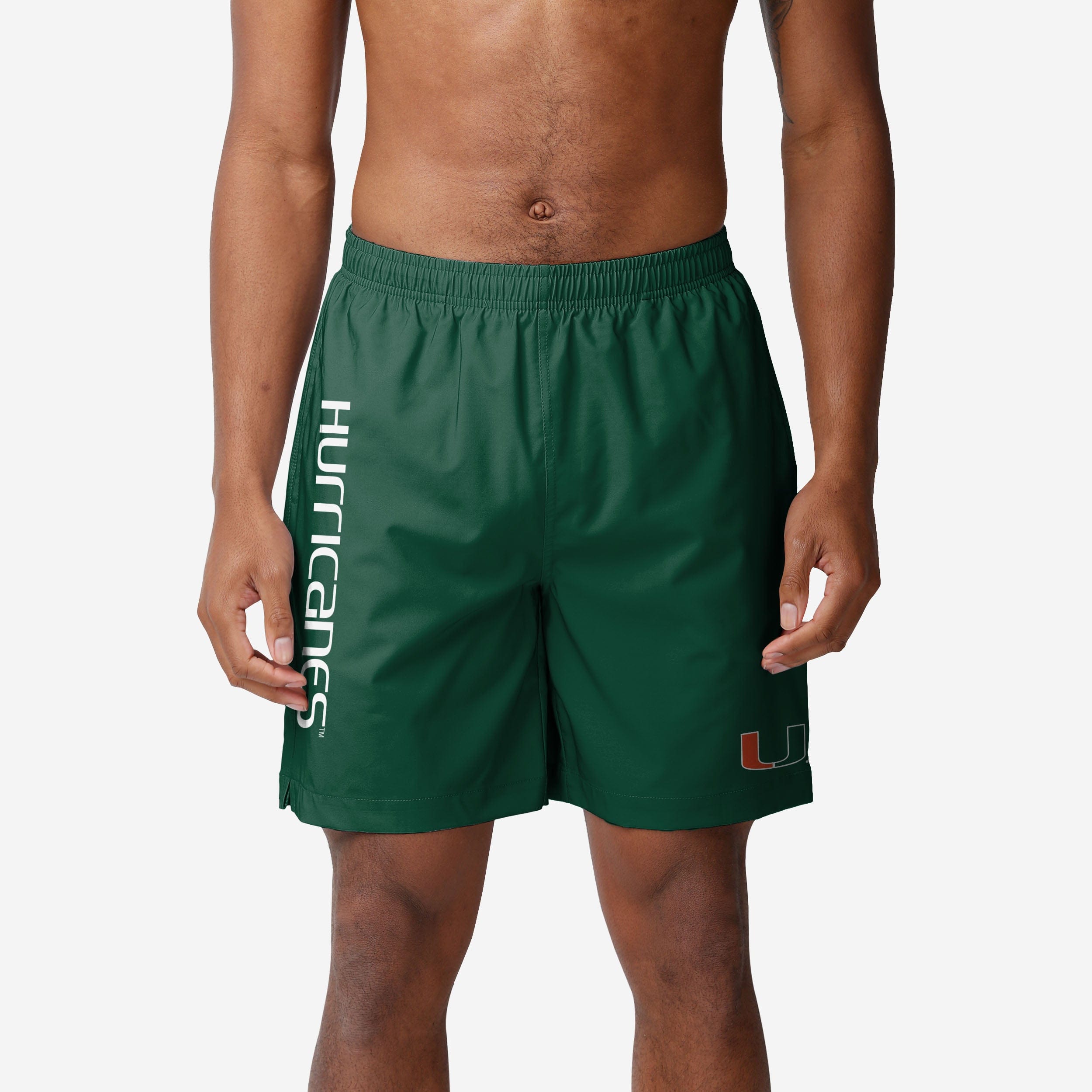 Miami Hurricanes Stylish Solid Wordmark Swimming Trunks