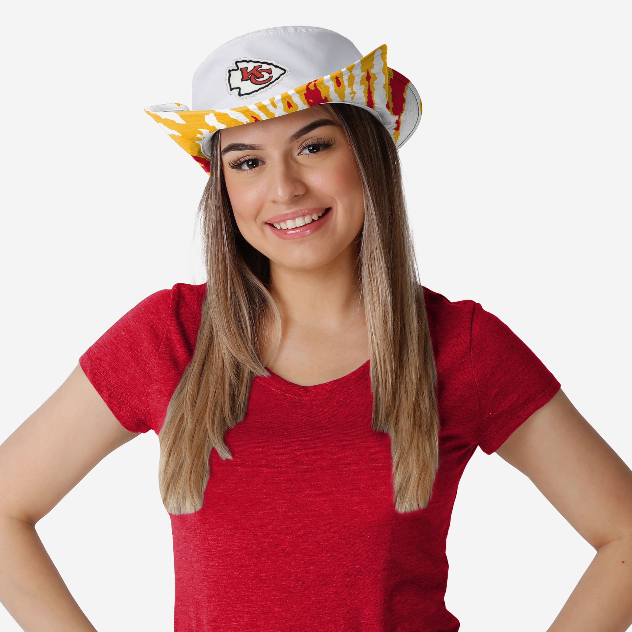 Stylish Kansas City Chiefs Women's White Hybrid Boonie Hat