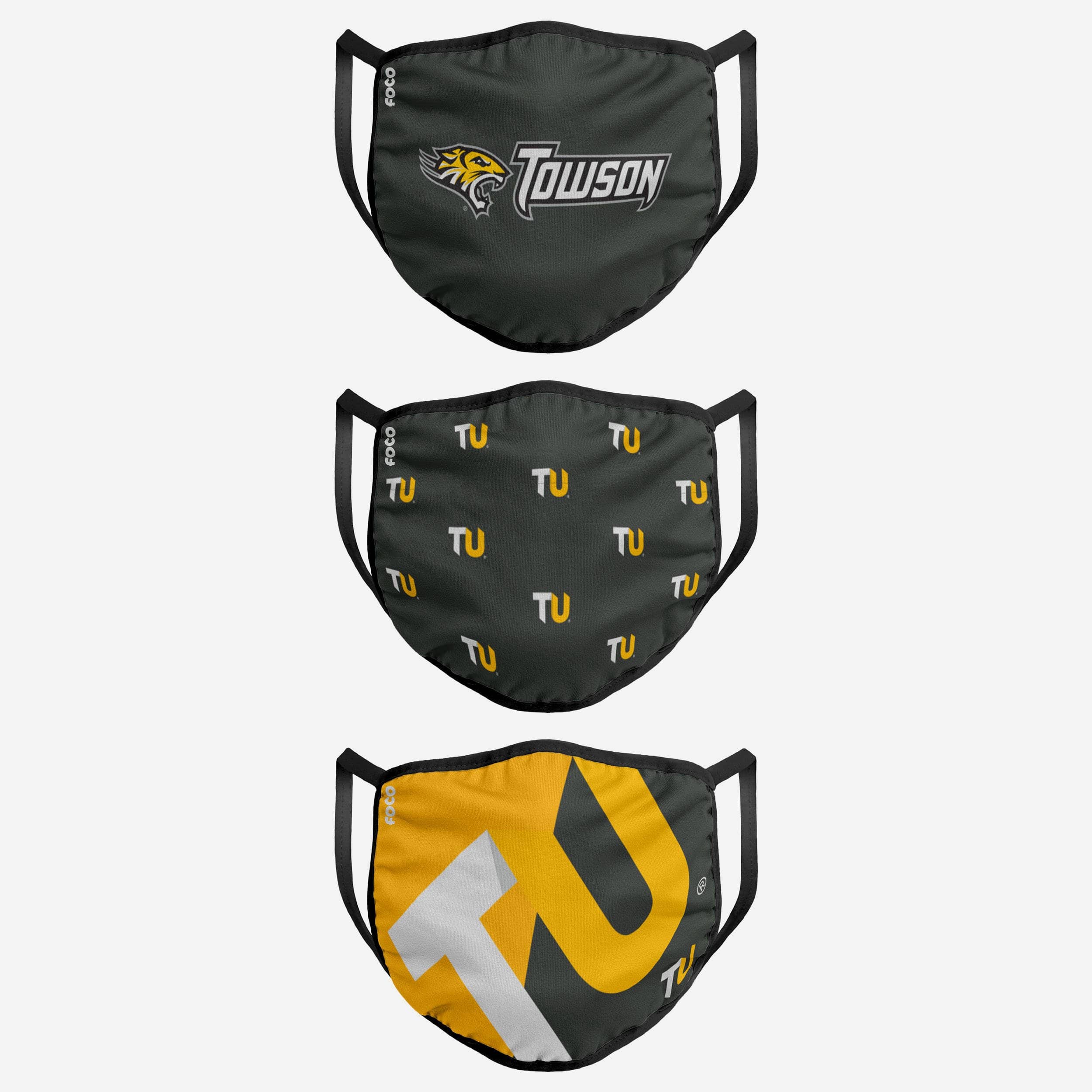 Towson Tigers 3-Pack Face Cover - Show Your Team Spirit!