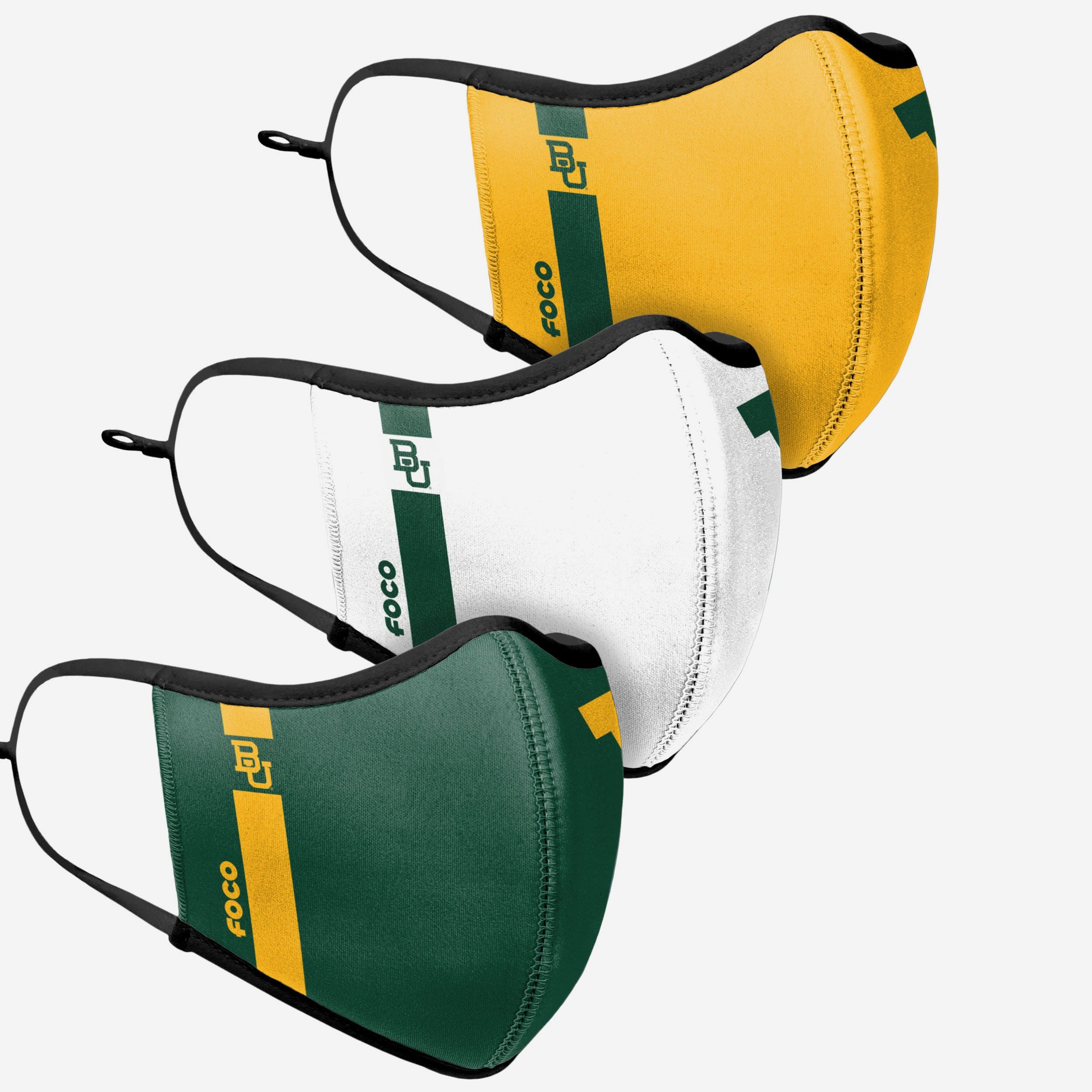 Baylor Bears Sports 3-Pack Face Covers - Represent Your Team in Style!