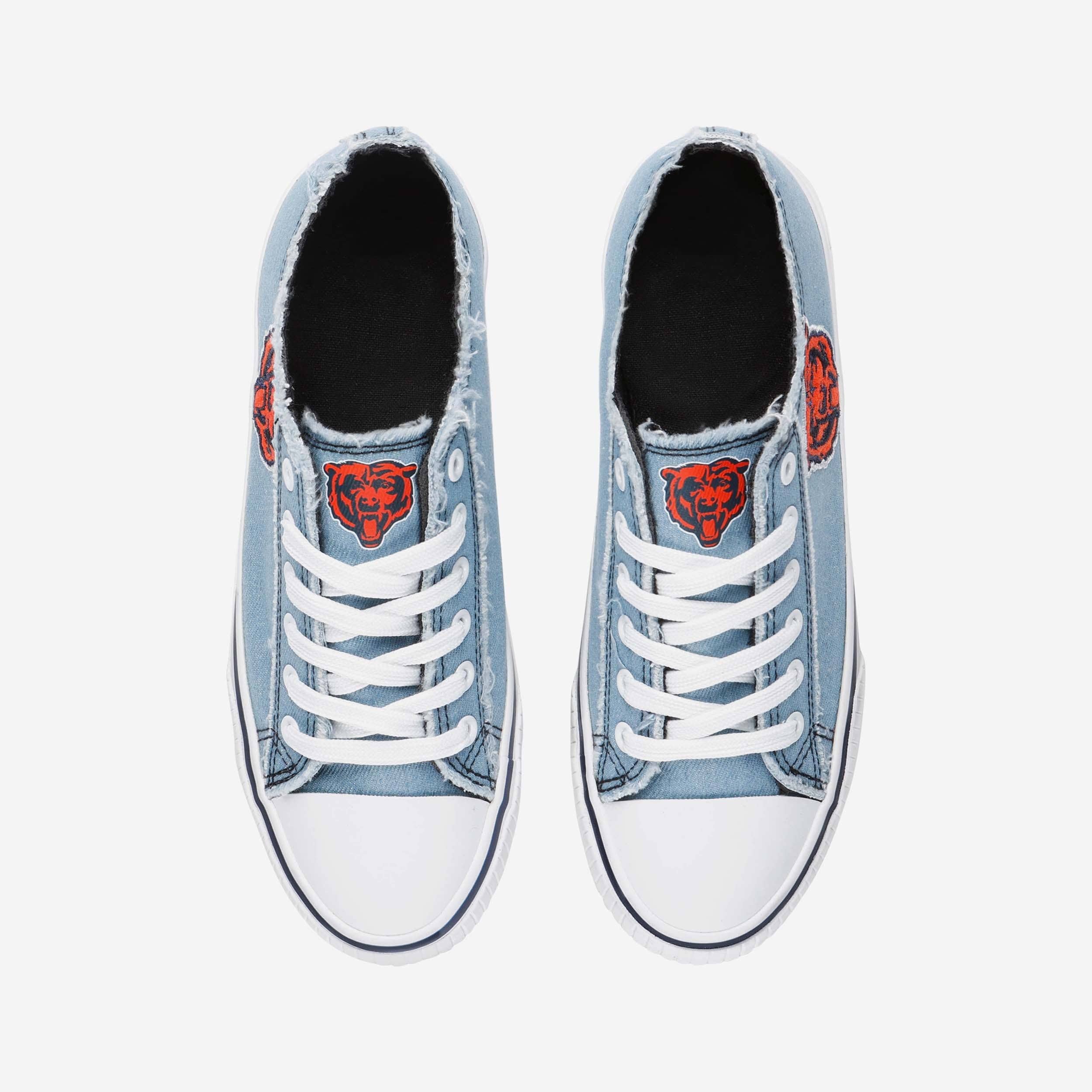 Sparkling Chicago Bears Women's Denim Low-Top Canvas Shoes