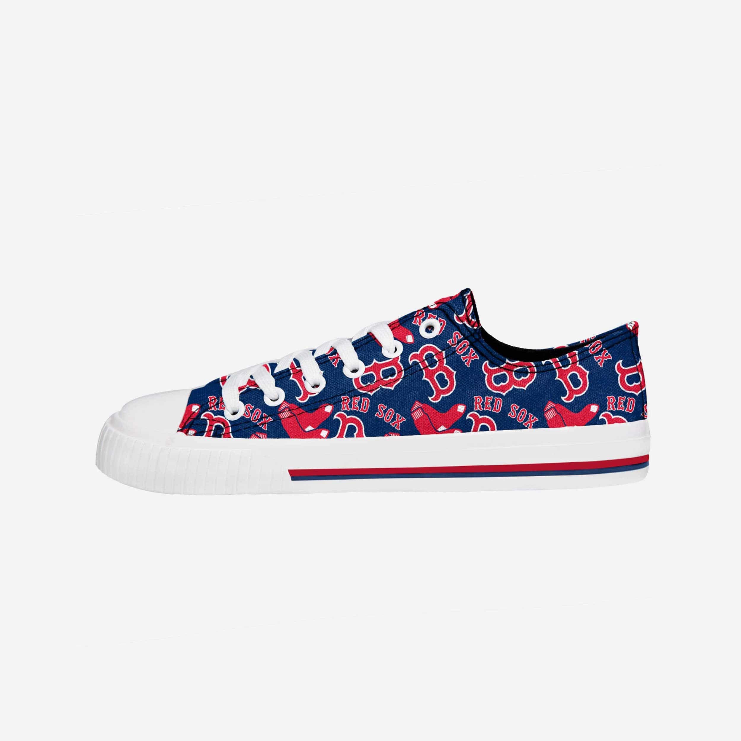 Gorgeous Boston Red Sox Women's Low Top Repeat Print Canvas Shoes