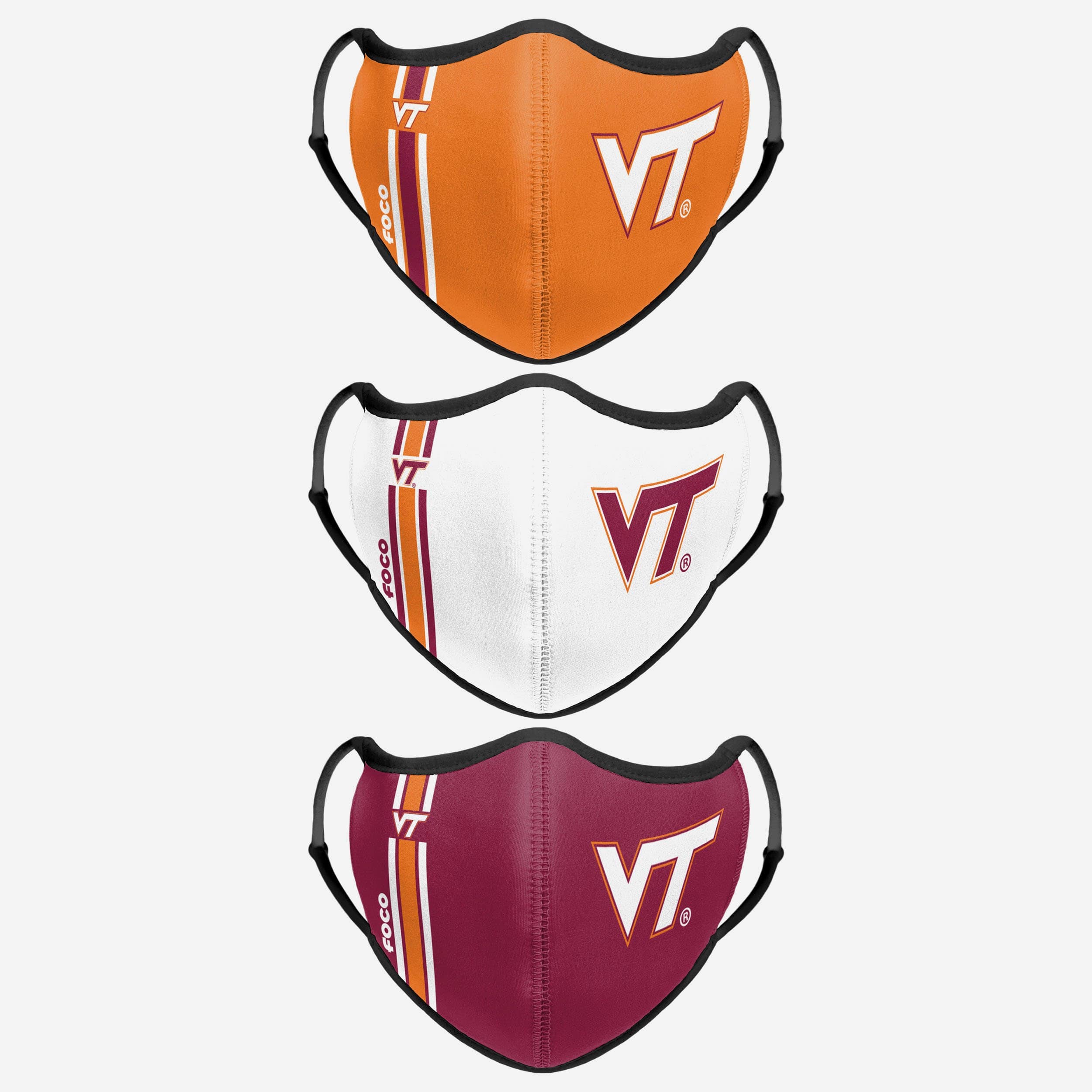 Virginia Tech Hokies Sport 3-Pack Face Cover - Represent Your Team in Style!