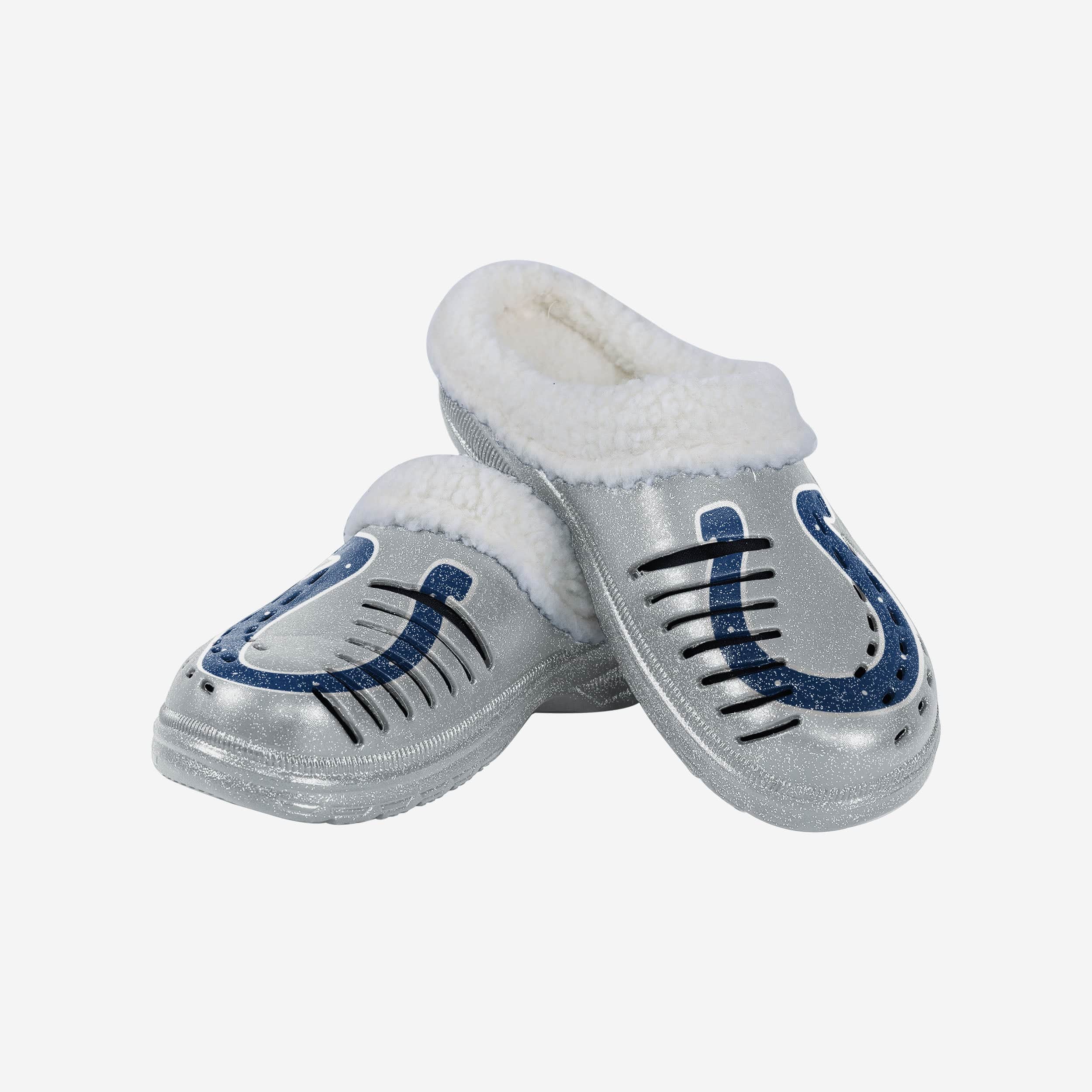 Sparkling Indianapolis Colts Women's Sherpa-Lined Glitter Clogs