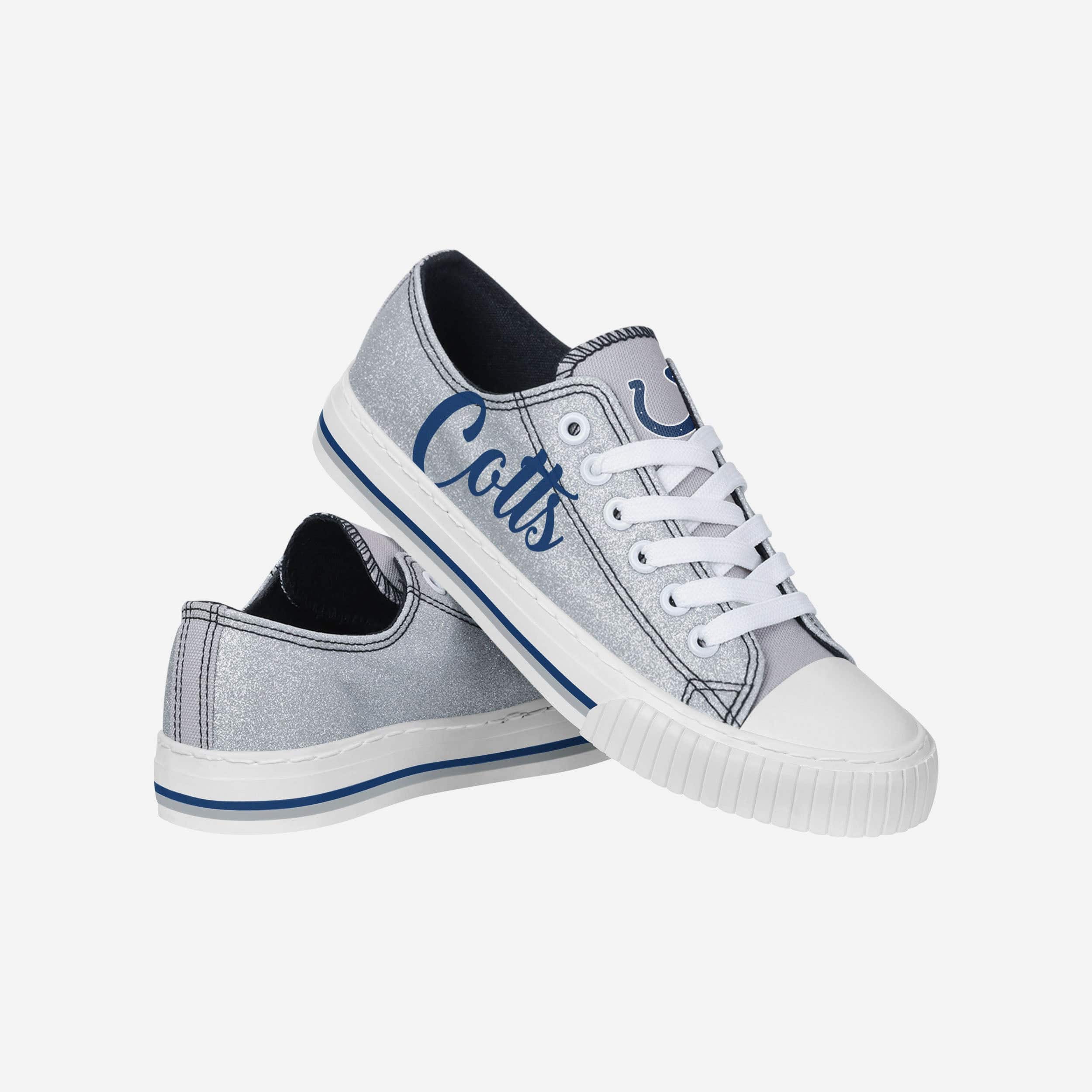 Gorgeous Indianapolis Colts Women's Color Glitter Low-Top Canvas Shoes