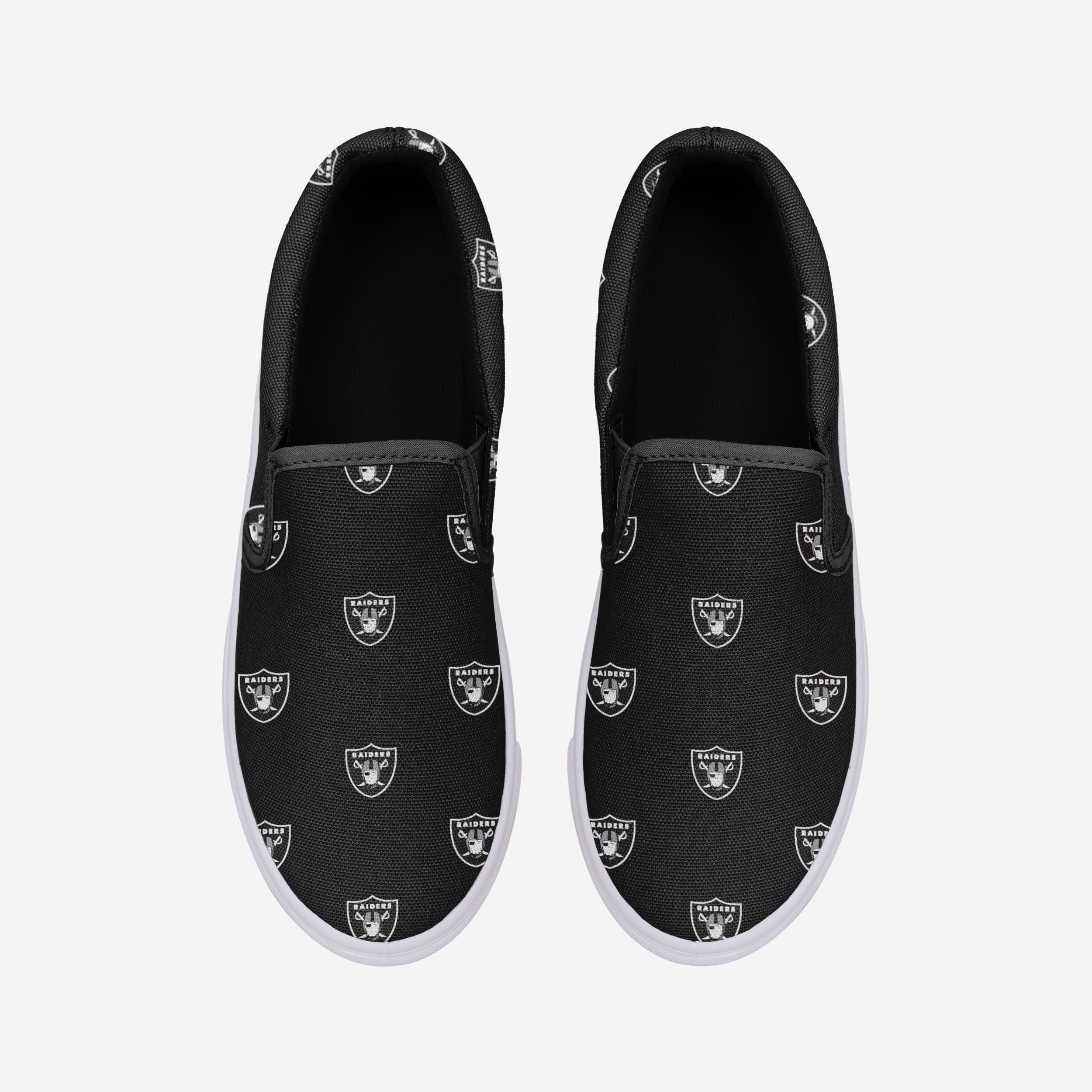 Stylish Las Vegas Raiders Women's Repeat Logo Slip-On Canvas Shoes