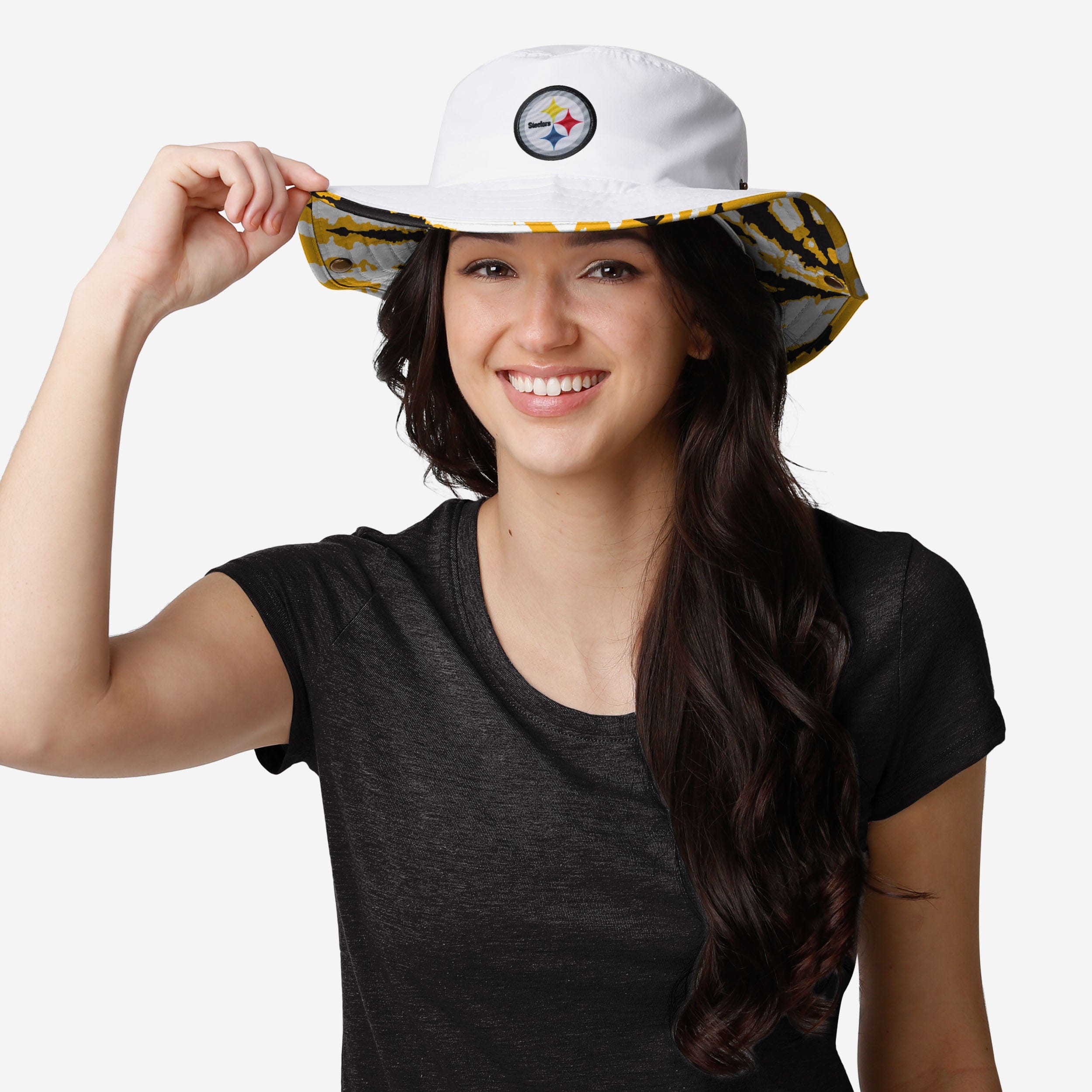 Pittsburgh Steelers Women's Stunning White Hybrid Boonie Hat