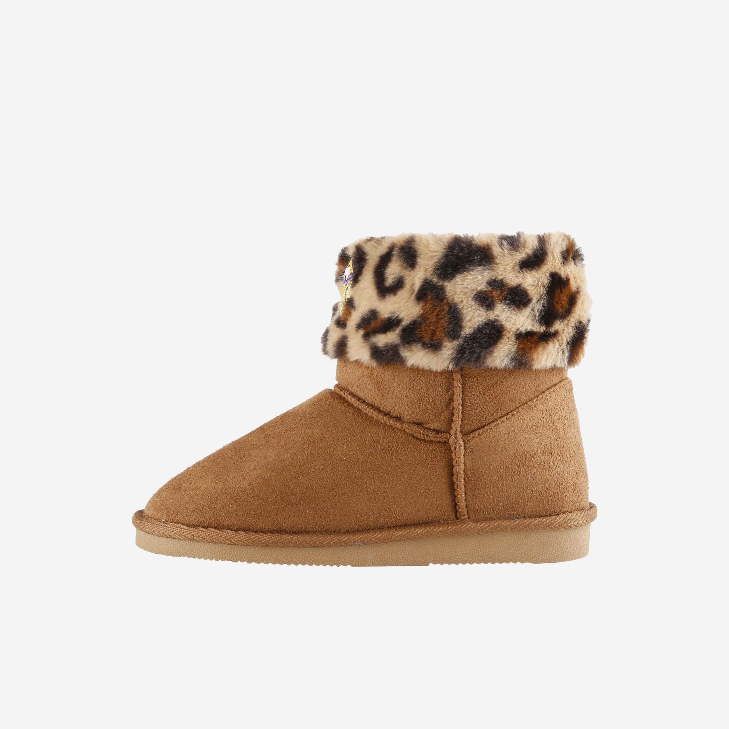 Minnesota Vikings Women's Cheetah Fur Fashion Boots