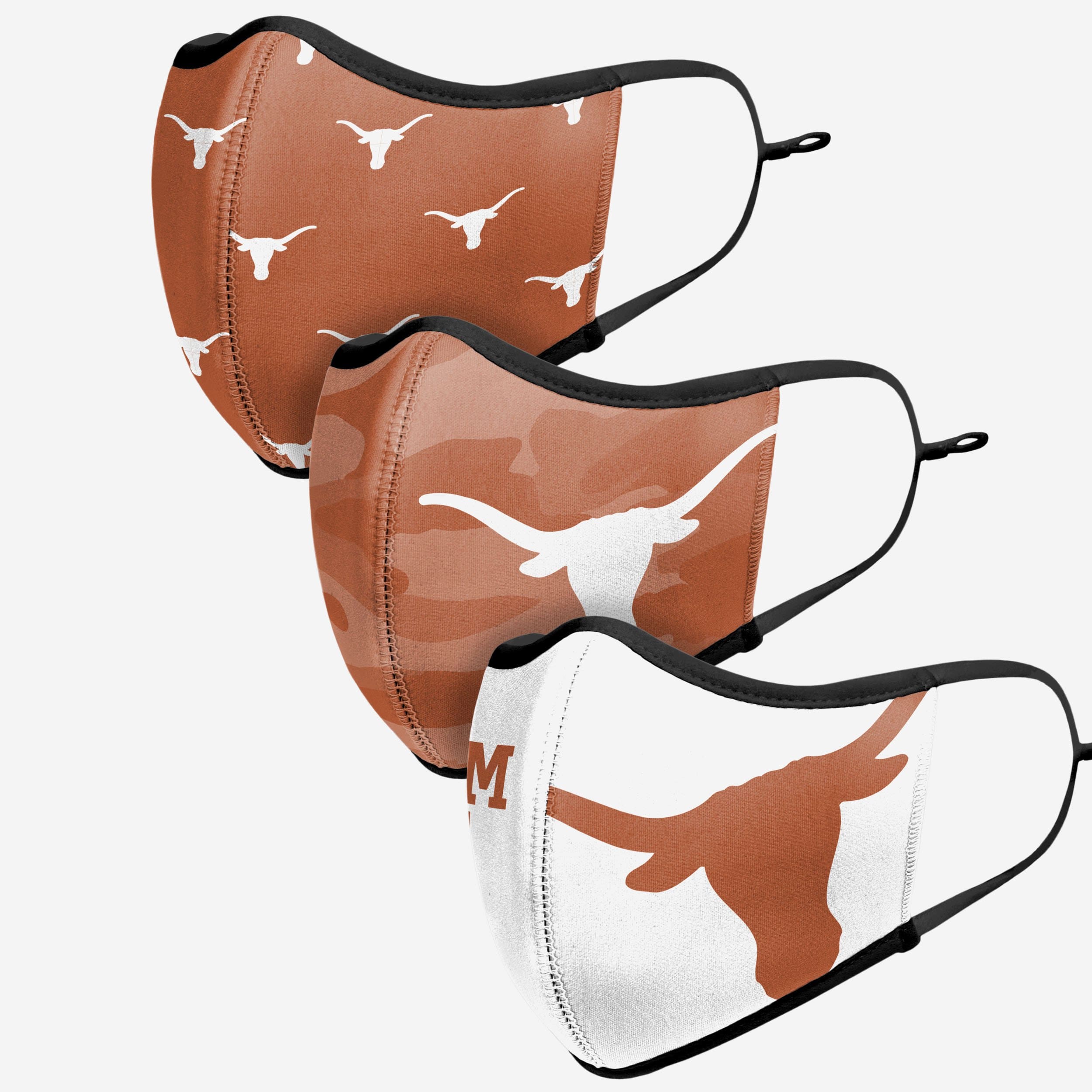 Texas Longhorns Thematic Sport 3-Pack Face Covers - Show Your Team Spirit!
