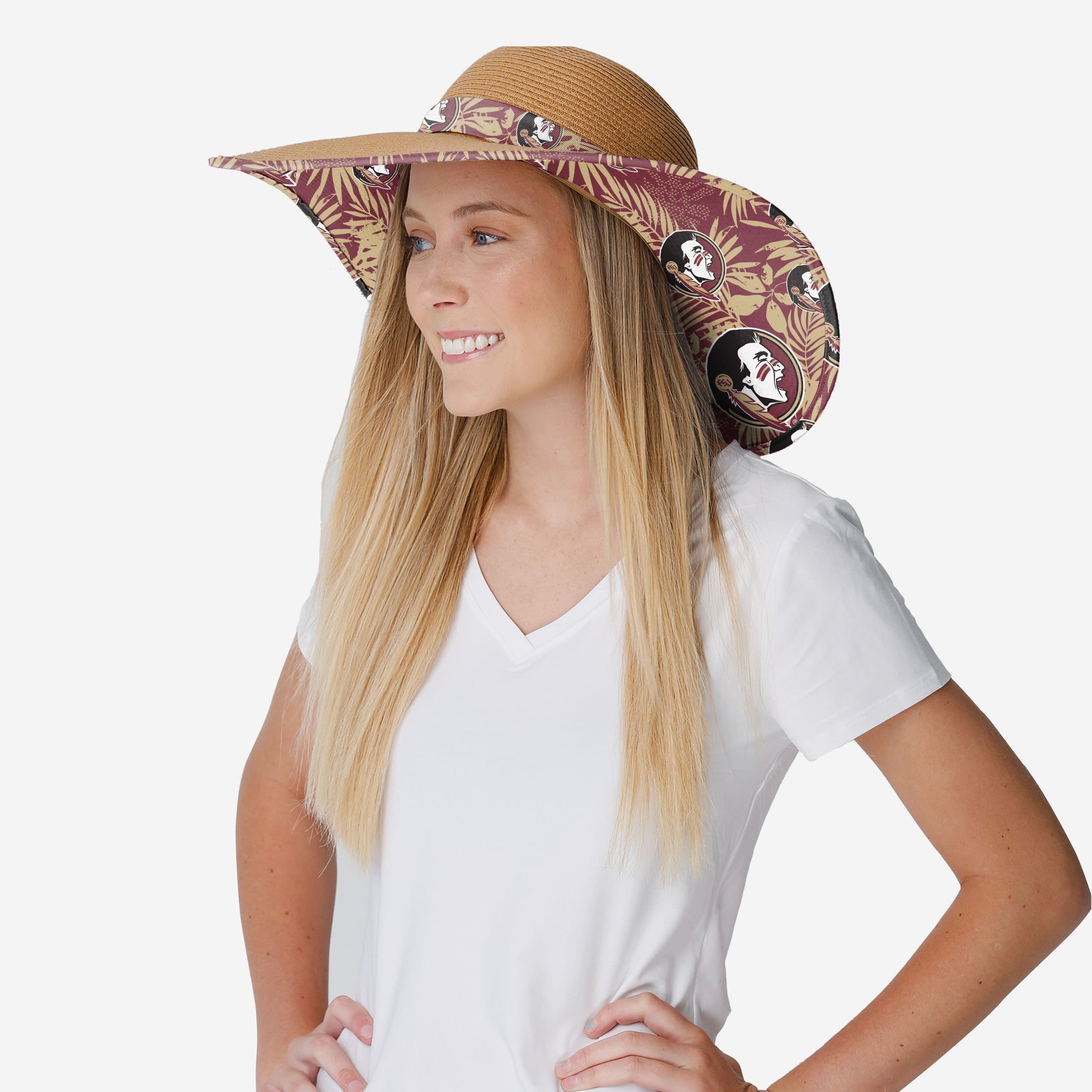 Gorgeous Florida State Seminoles Women's Floral Straw Hat