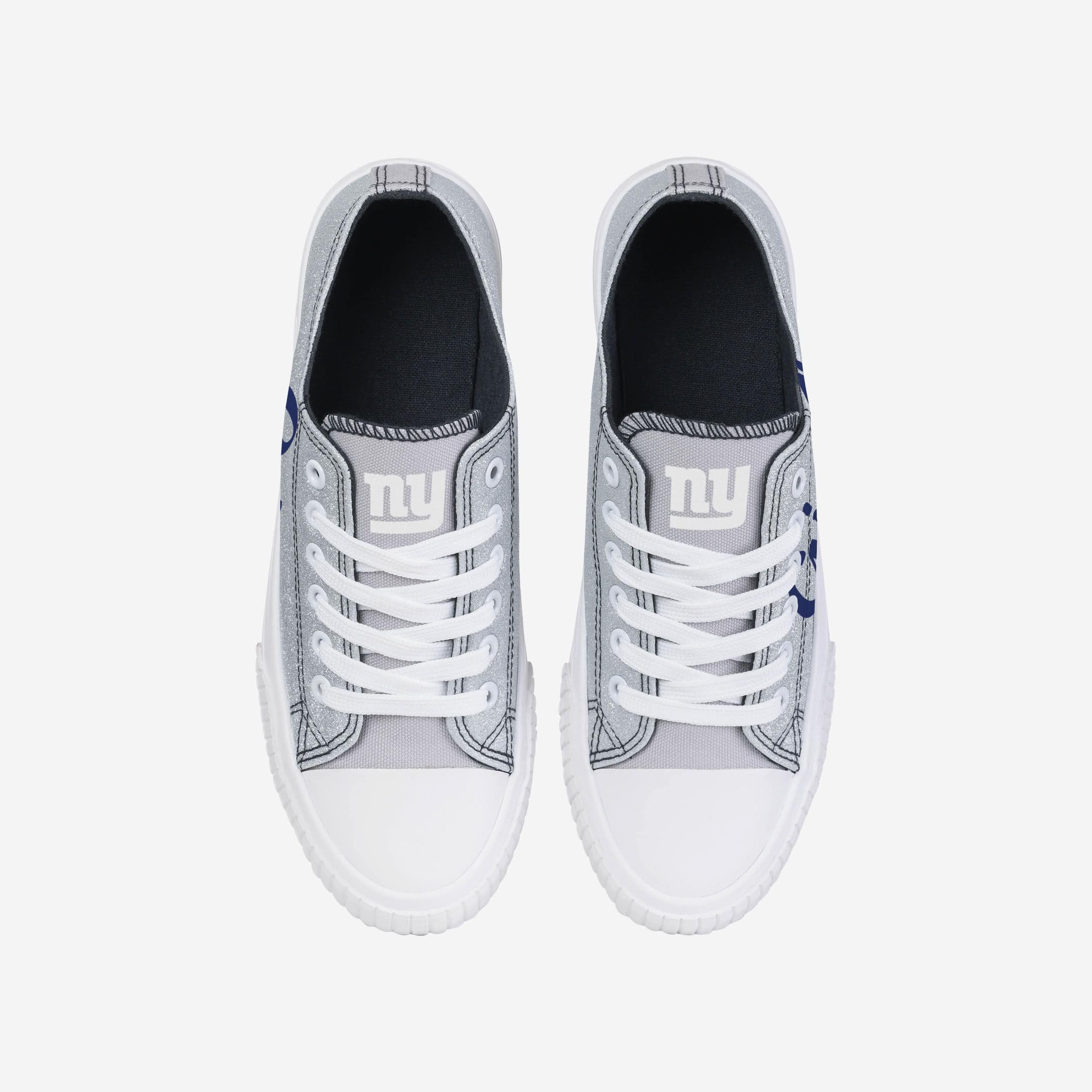 Sparkling New York Giants Women's Low-Top Glitter Canvas Shoes