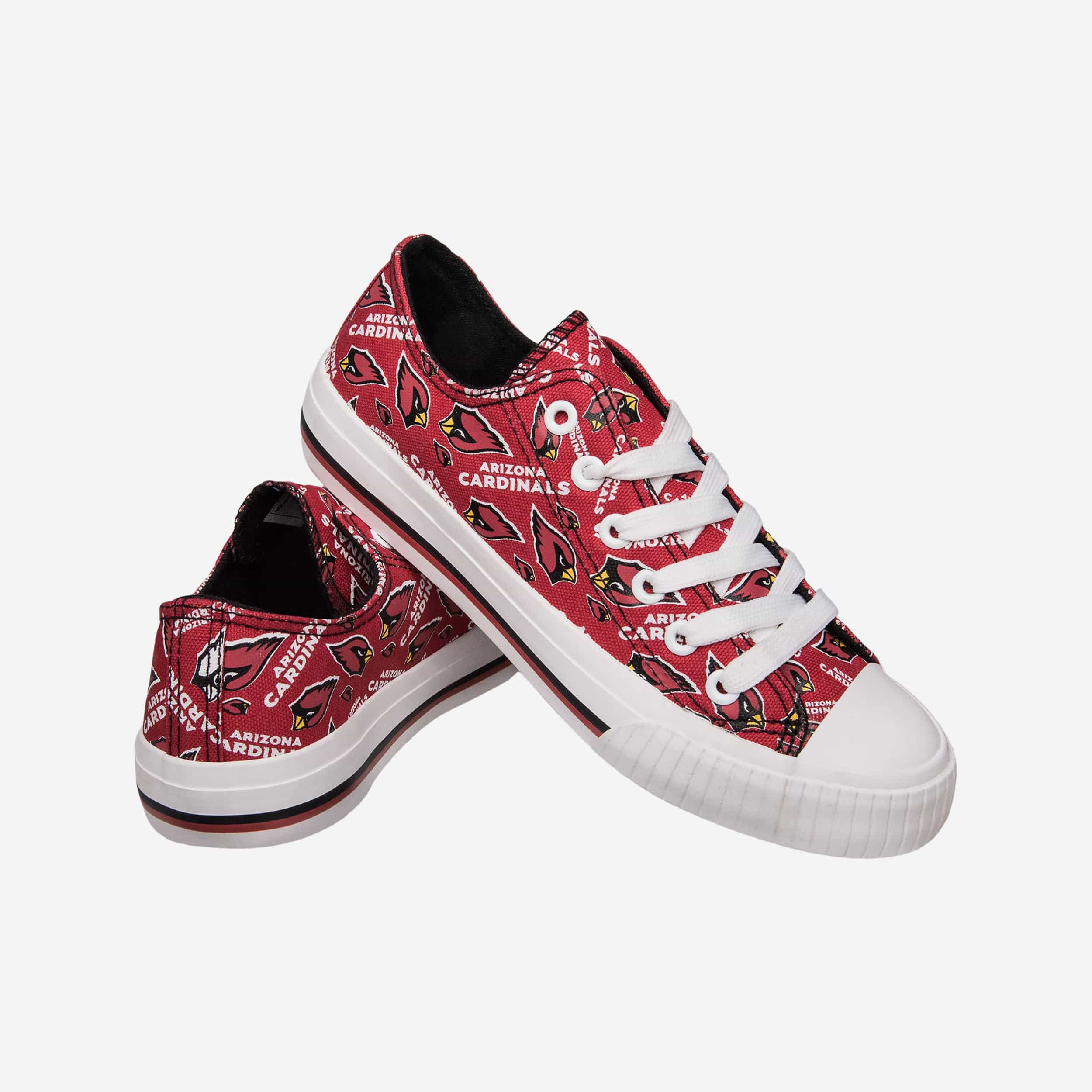 Arizona Cardinals Women's Stylish Low-Top Repeat Print Canvas Shoes