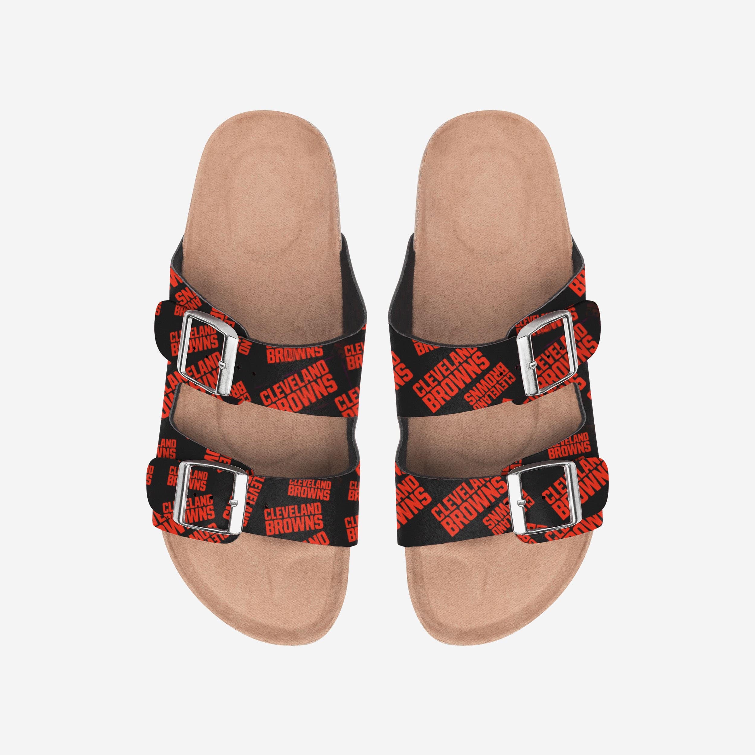 Cleveland Browns Women's Stylish Mini Print Double Buckle Sandals