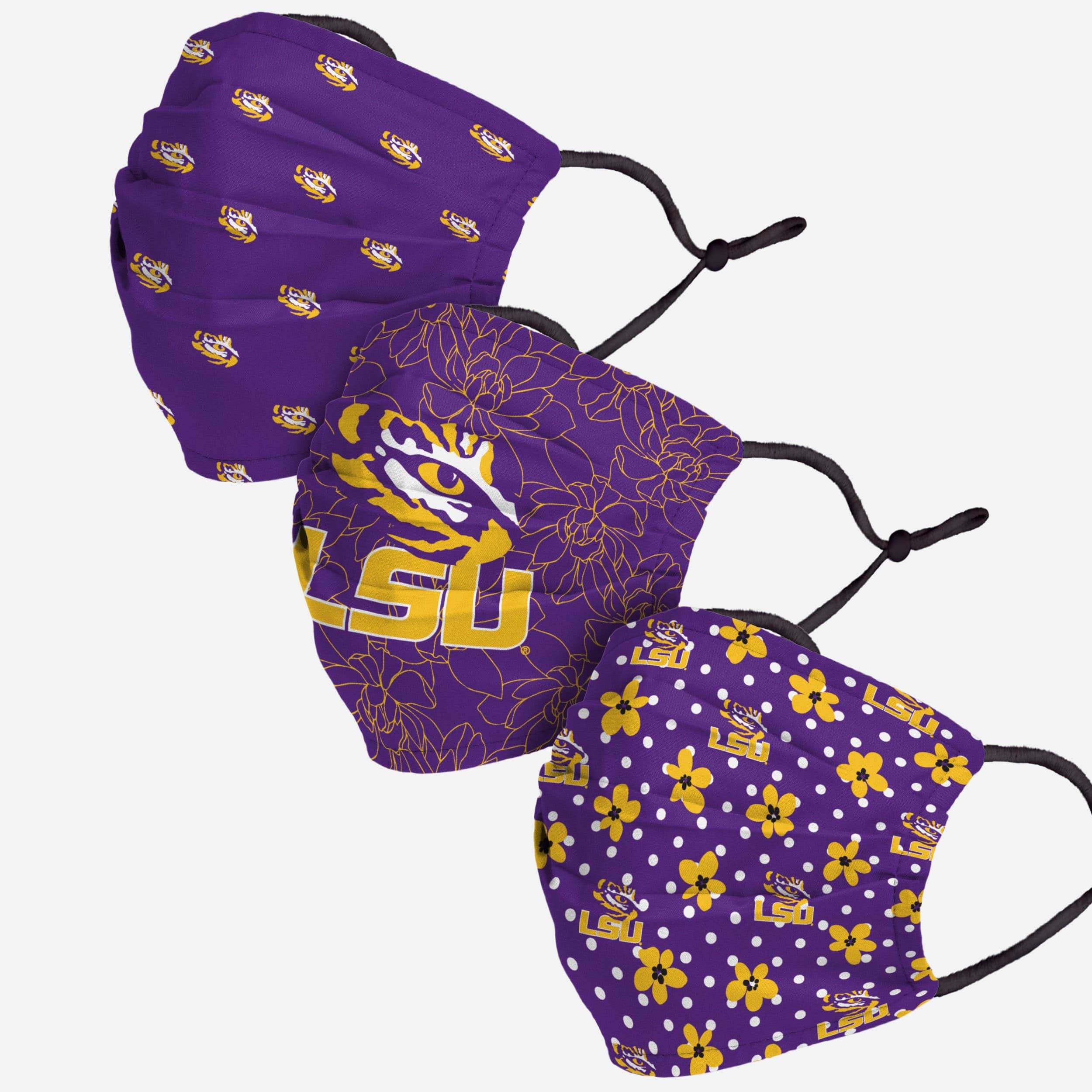 LSU Tigers Gameday Gardener 3-Pack Face Cover - Show Your Team Spirit!