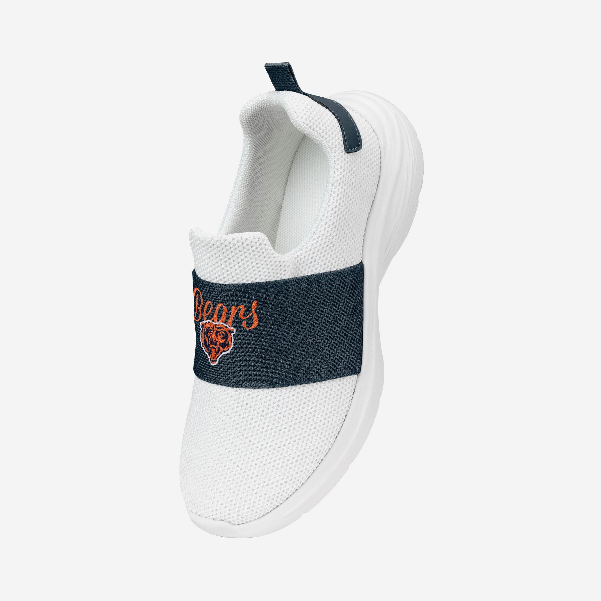 Stylish Chicago Bears Women's White Slip-On Script Wordmark Sneakers