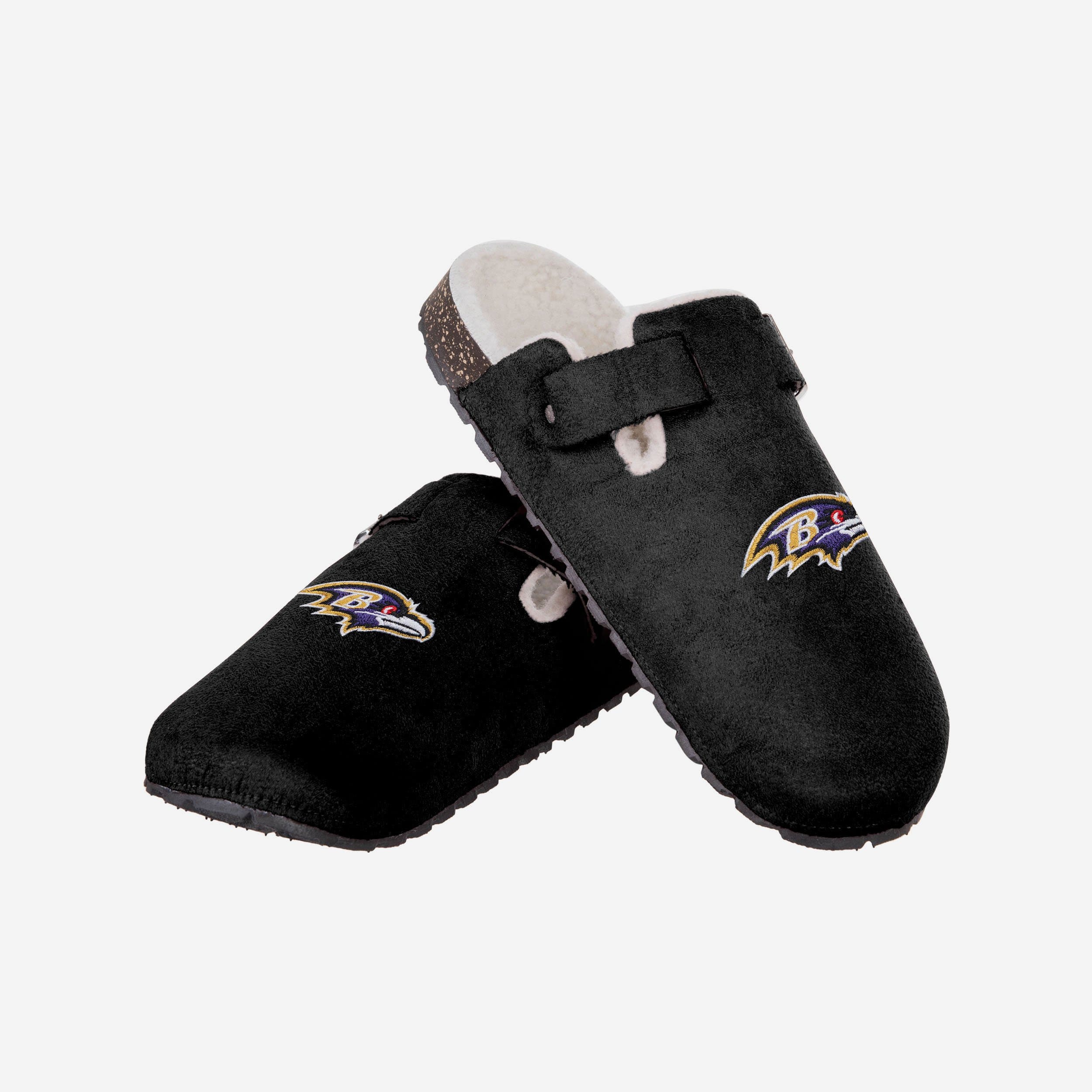 Baltimore Ravens Women's Furry Buckle Clog Slippers - Cozy Team Spirit!