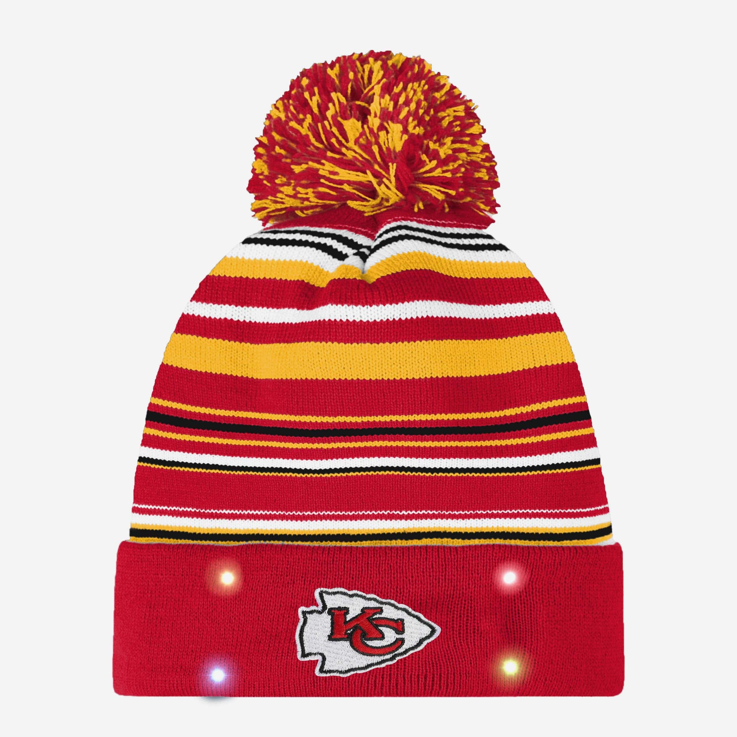 Kansas City Chiefs Cool Horizontal Stripe Light - Up Beanie