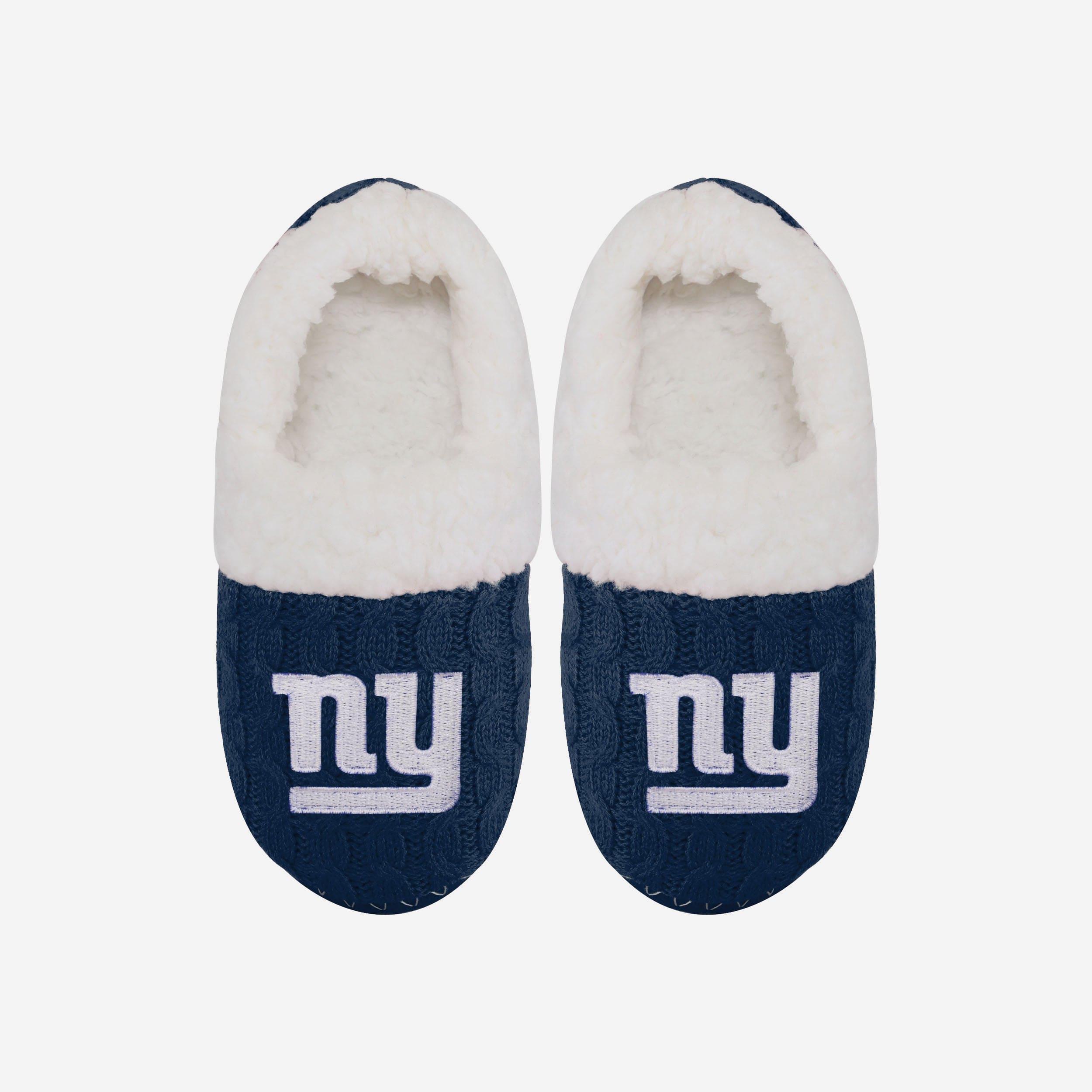 New York Giants Women's Team Color Cozy Moccasin Slippers
