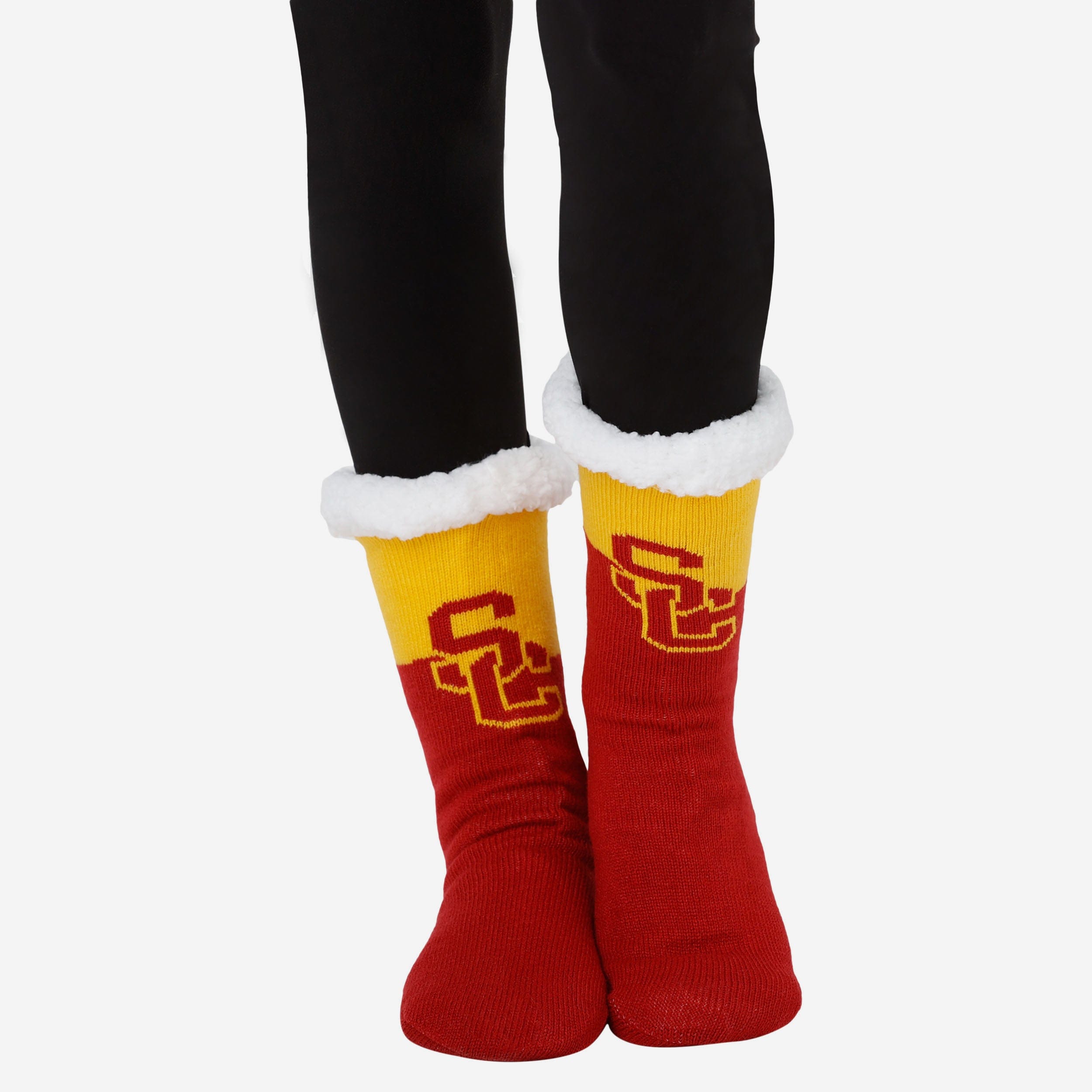 USC Trojans Women's 3-Pack Fanatic Footy Slipper Socks