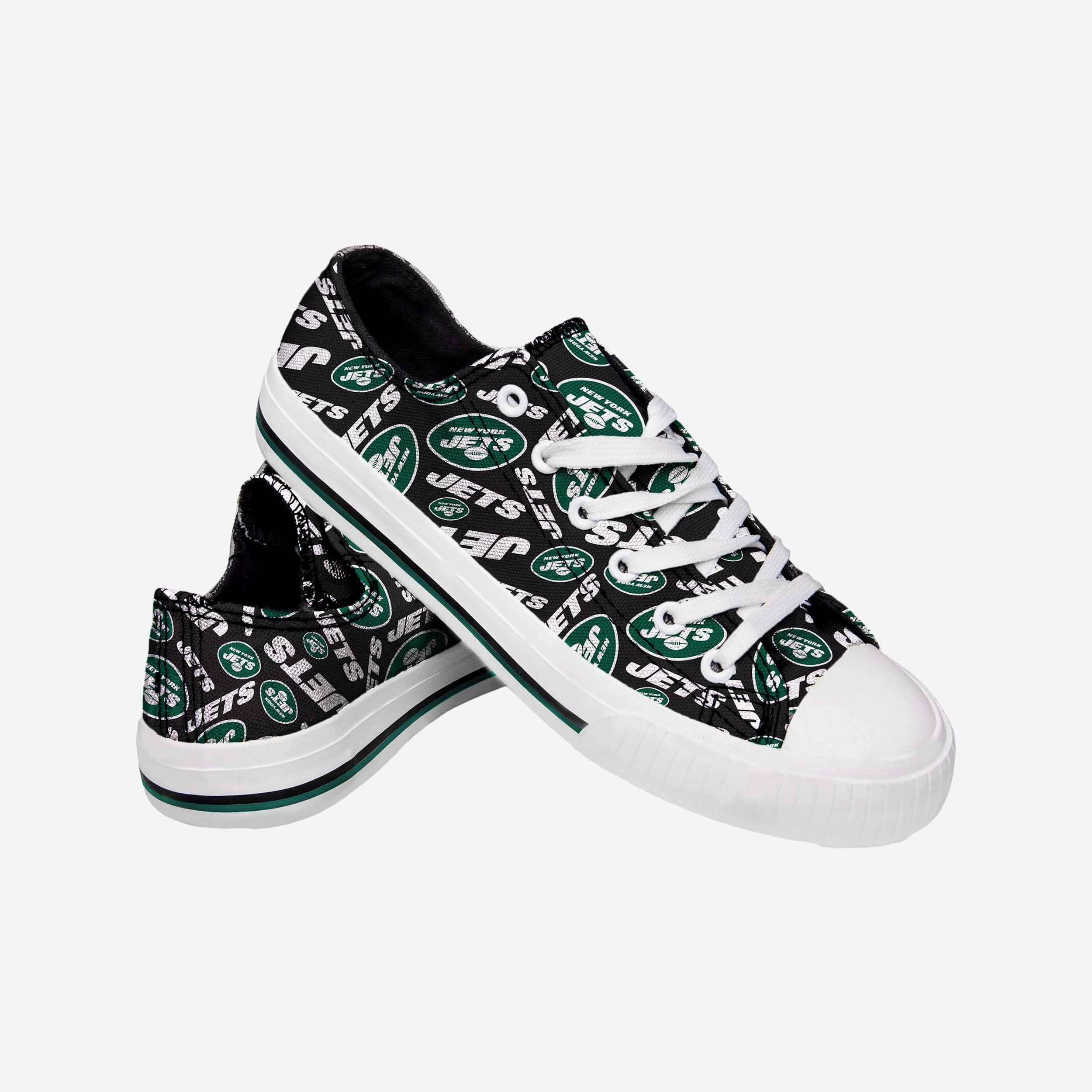 New York Jets Women's Stylish Low-Top Repeat Print Canvas Shoes