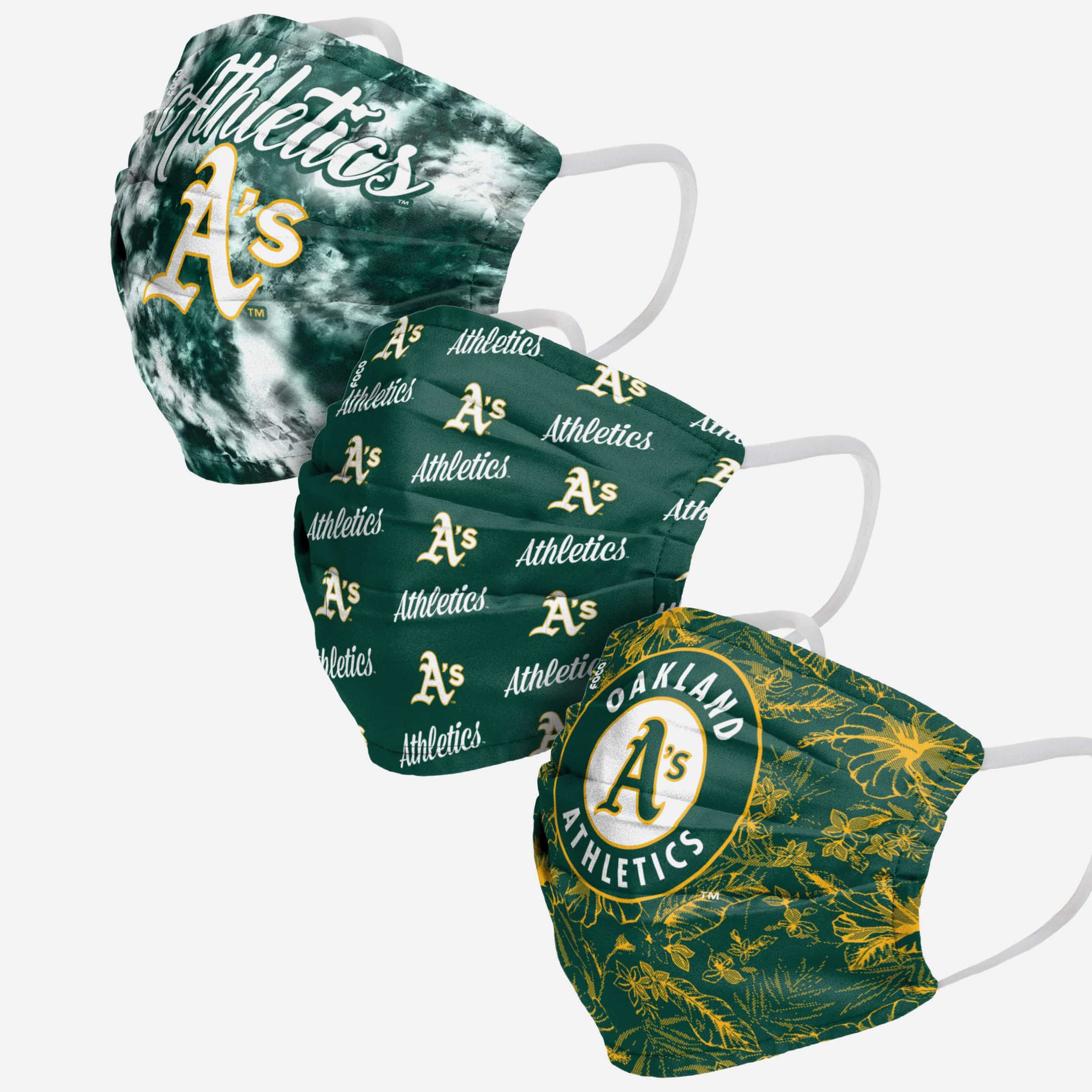 Oakland Athletics Women's Matchday 3-Pack Fashion Face Cover - Show Your Team Spirit!