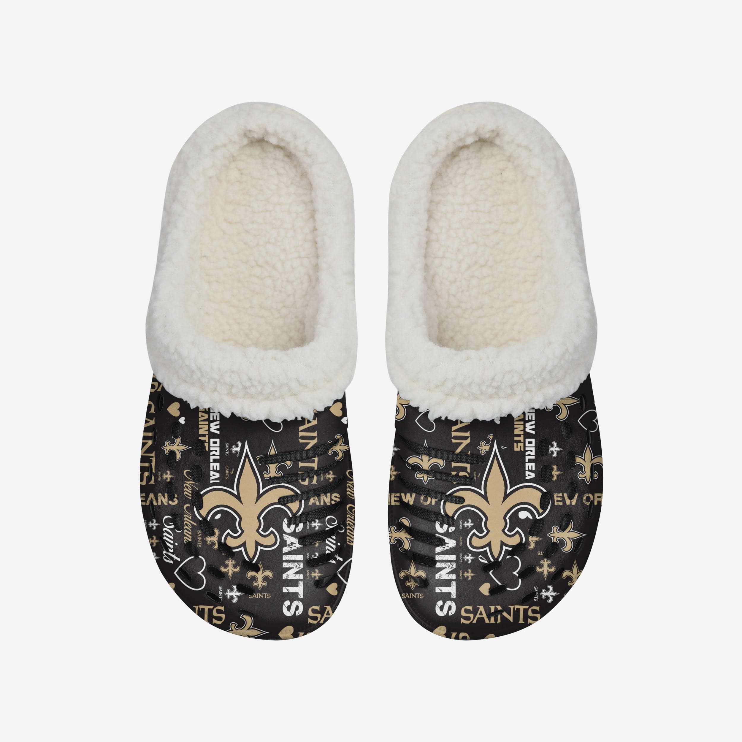 New Orleans Saints Women's Love-Infused Sherpa Lined Logo Clogs
