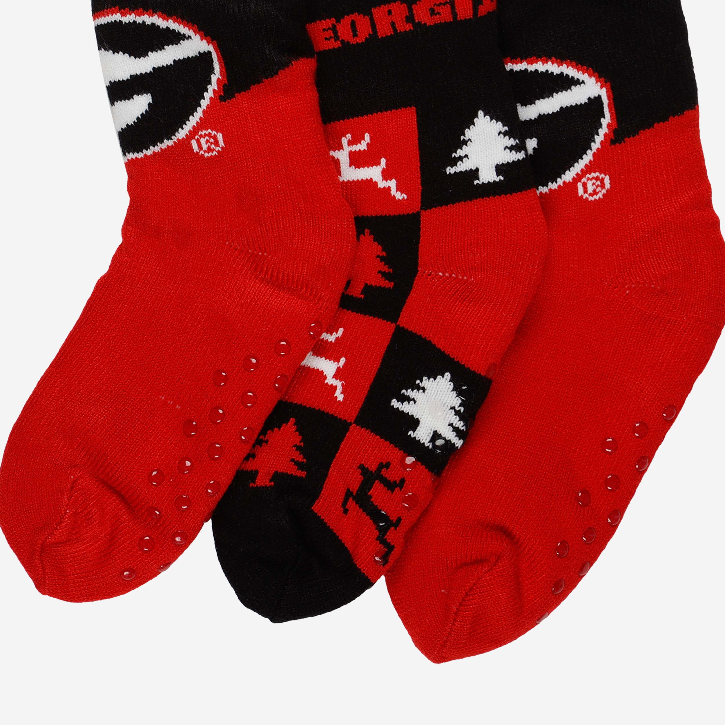 Georgia Bulldogs Women's Fanatic 3-Pack Footy Slipper Socks