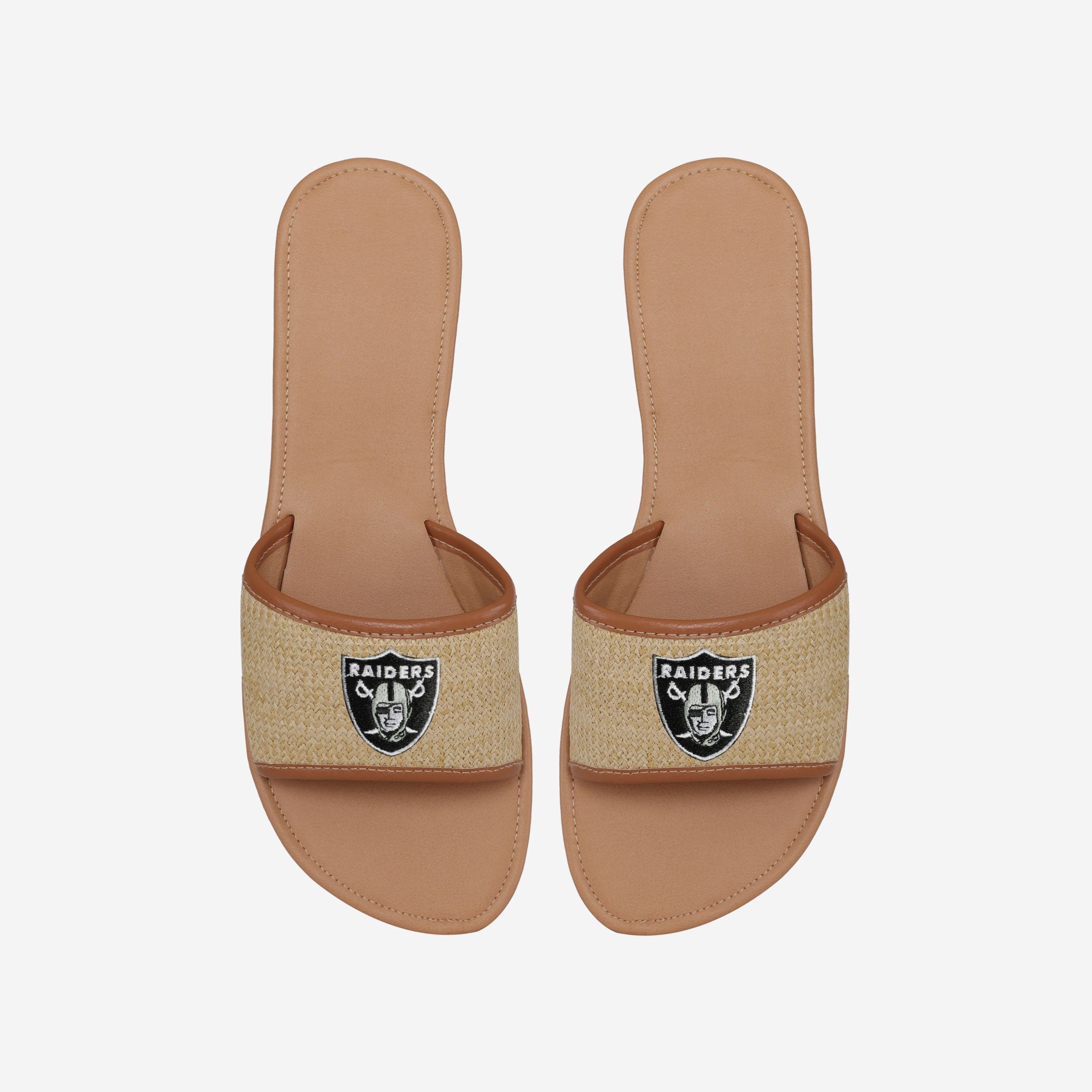 Hot Las Vegas Raiders Women's Straw Slides for Sun Fun