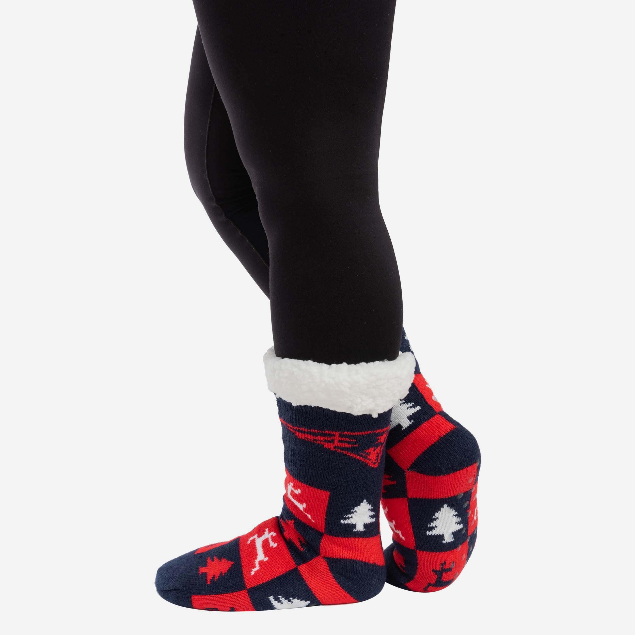 New England Patriots Women's 3-Pack Fan Footy Slipper Socks - Cozy Team Spirit!