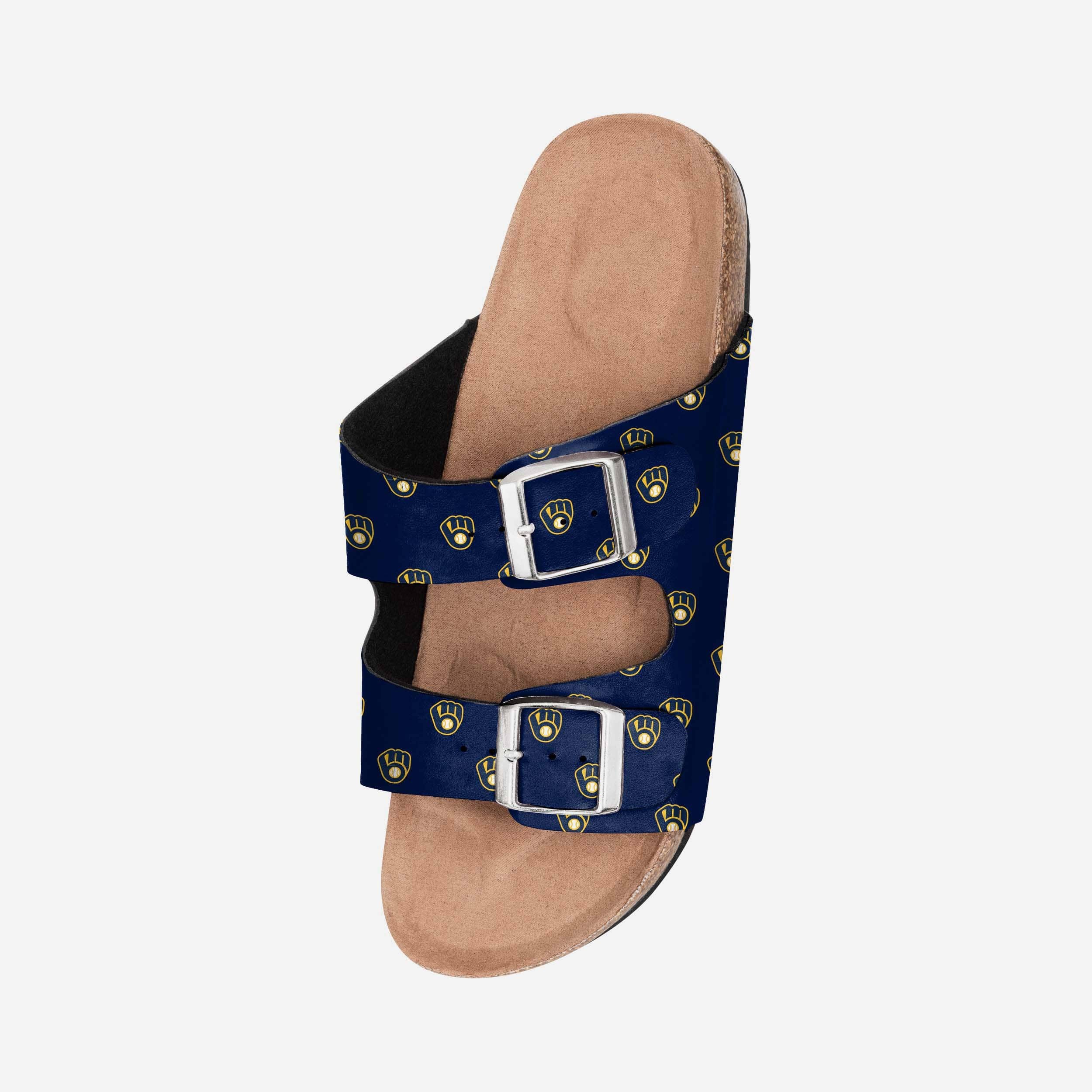 Milwaukee Brewers Women's Stylish Team Logo Double Buckle Sandals