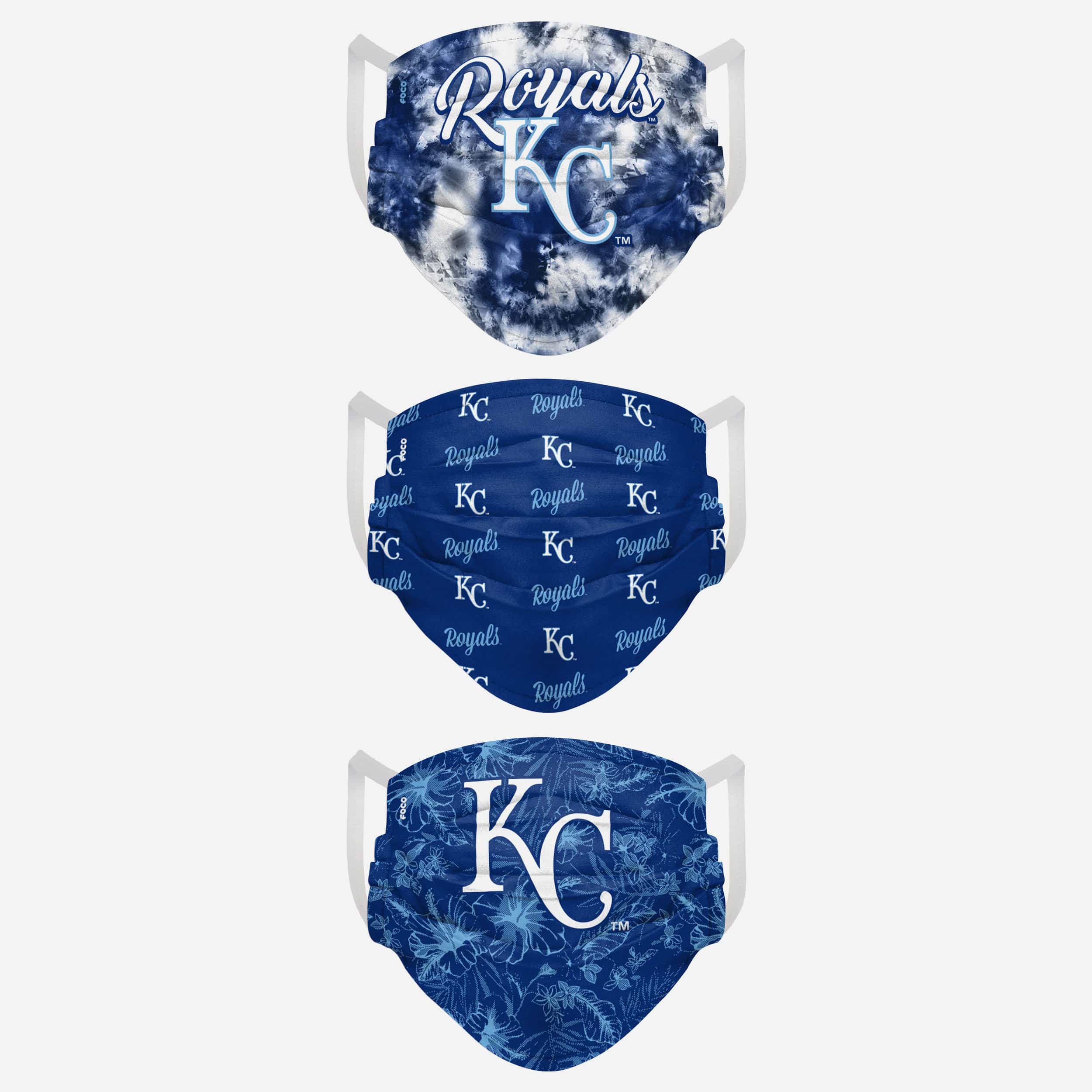Kansas City Royals Women's Matchday 3-Pack Fashion Face Covers - Show Your Team Spirit!