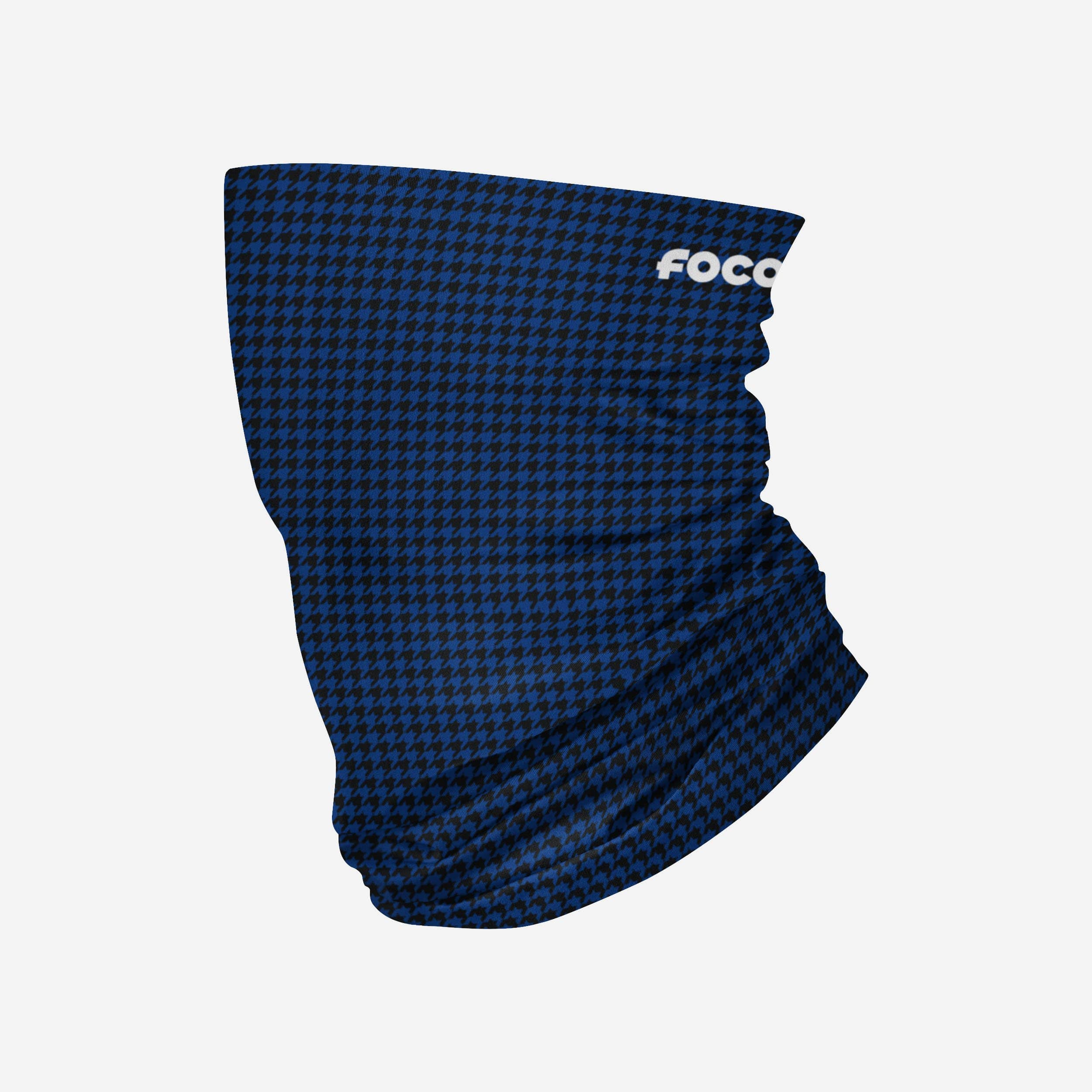 Stylish Blue Houndstooth Polyester Gaiter Scarf - A Must-Have Accessory!