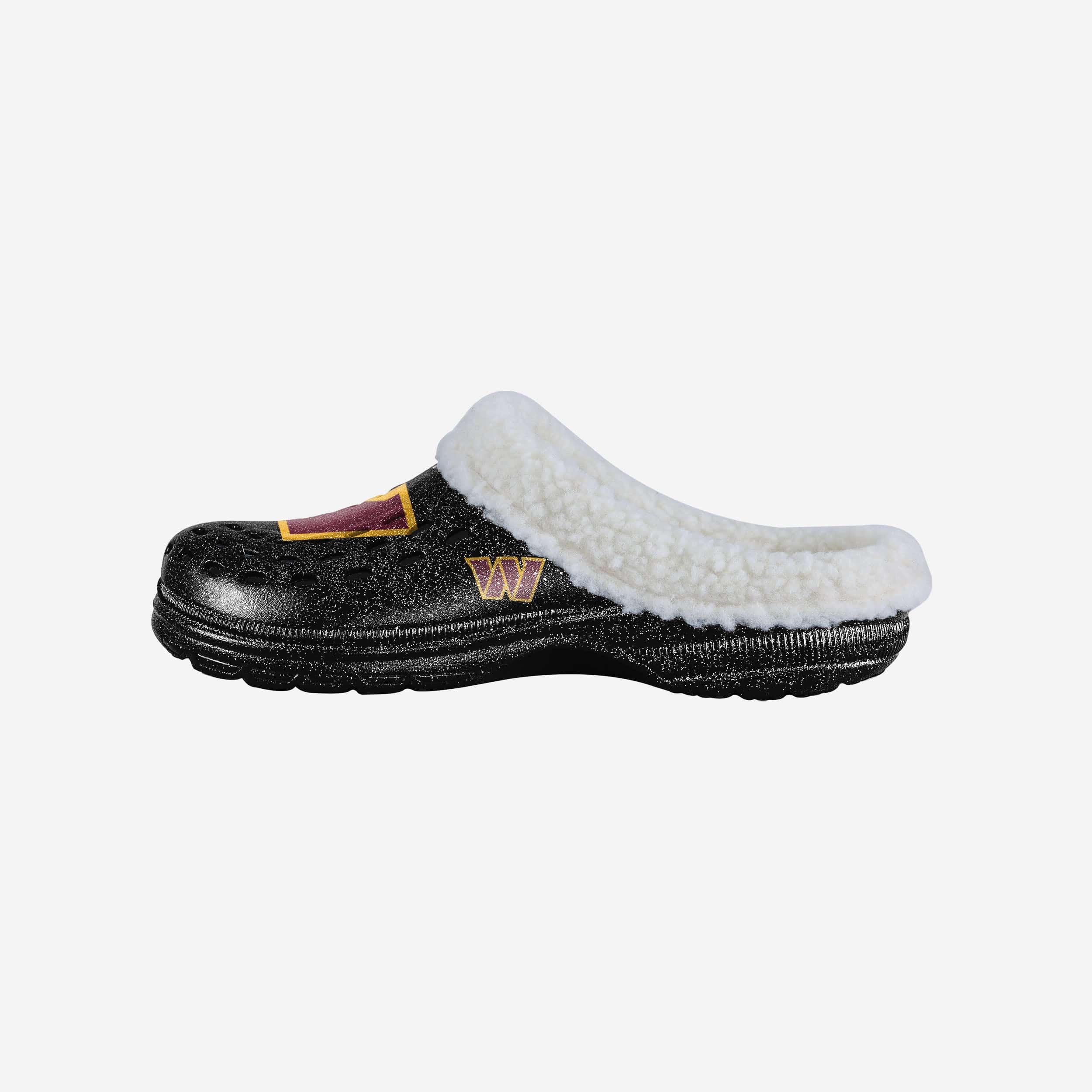 Washington Commanders Women's Sparkling Sherpa-Lined Glitter Clogs